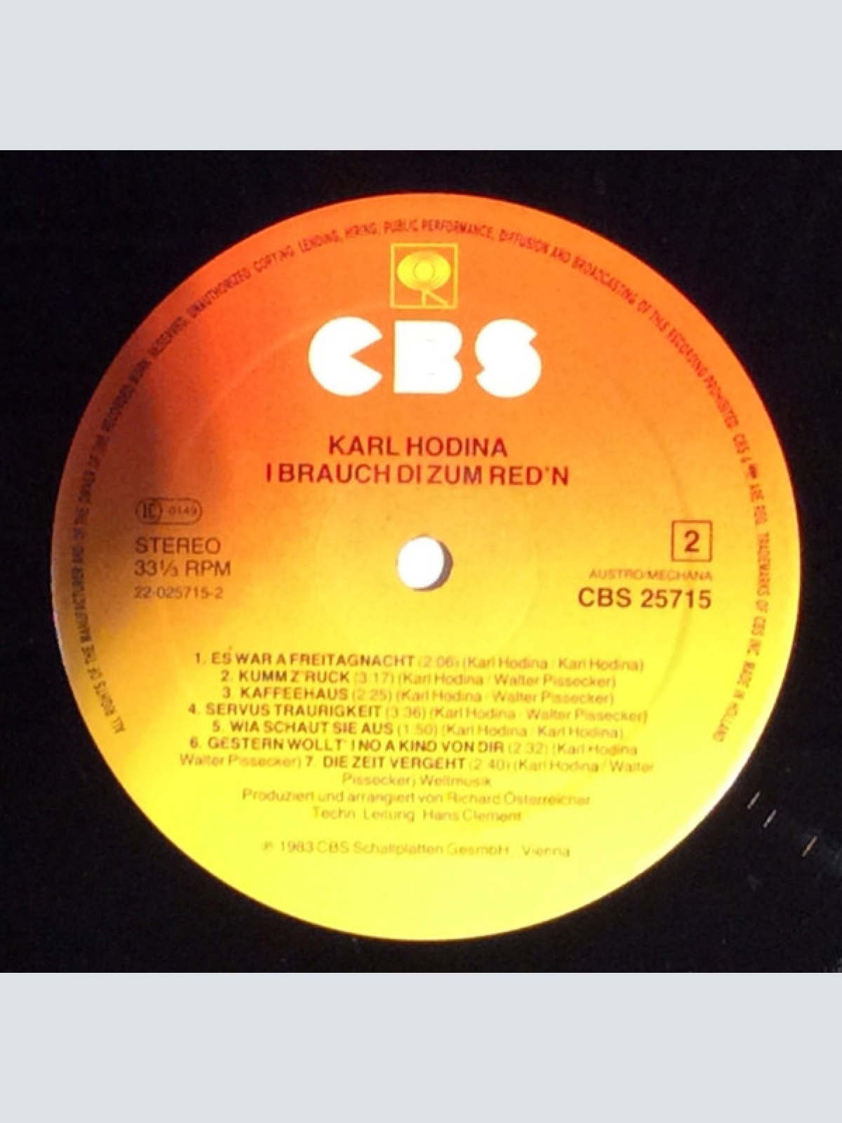 Vinyl / Karl Hodina - I Brauch' Di Zum Red'n