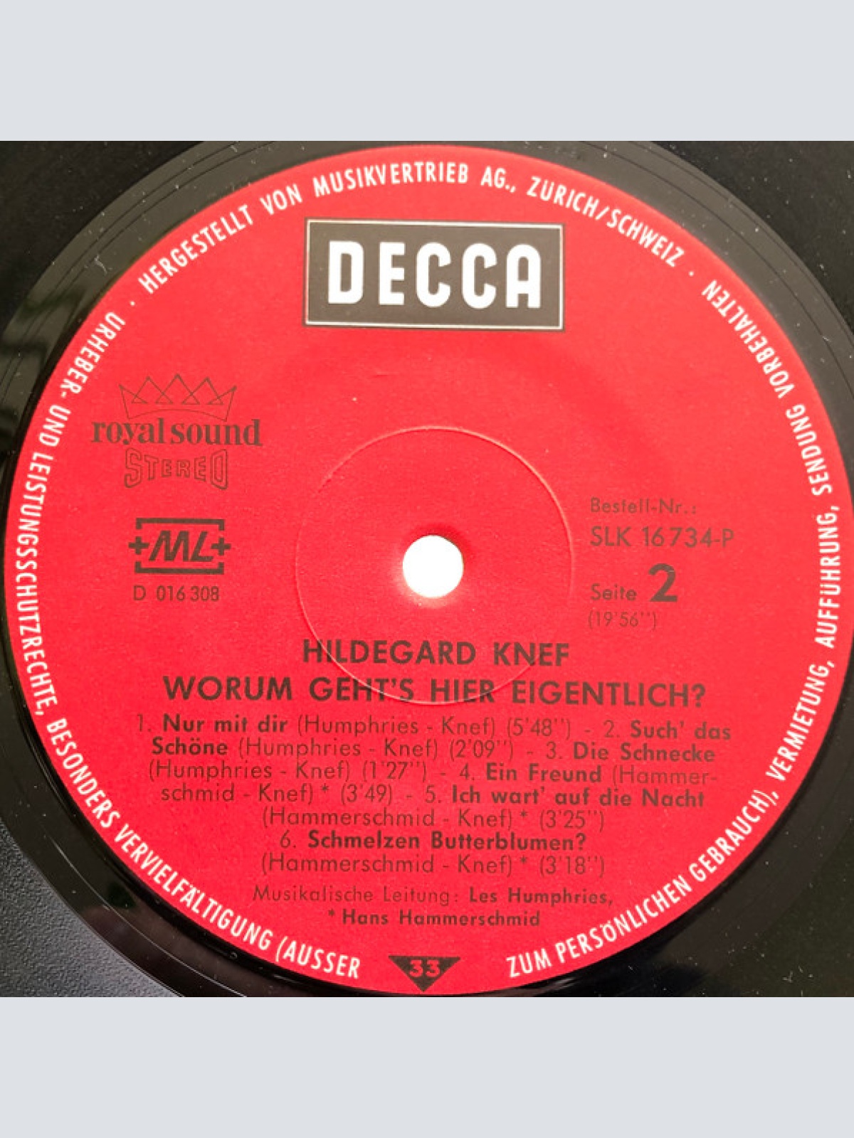 Vinyl / Hilde Knef* - Worum Geht's Hier Eigentlich?
