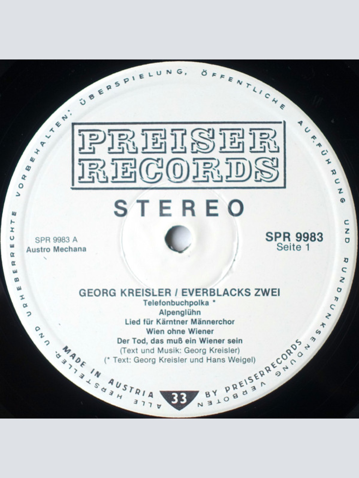 Vinyl / Georg Kreisler - Everblacks Zwei