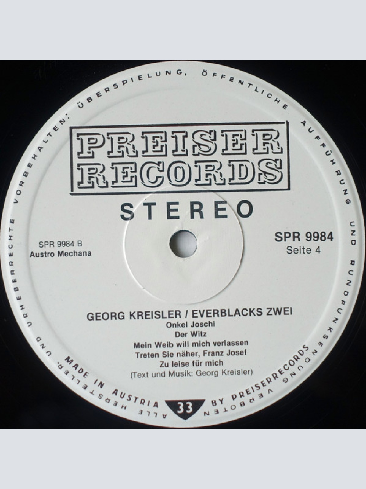Vinyl / Georg Kreisler - Everblacks Zwei