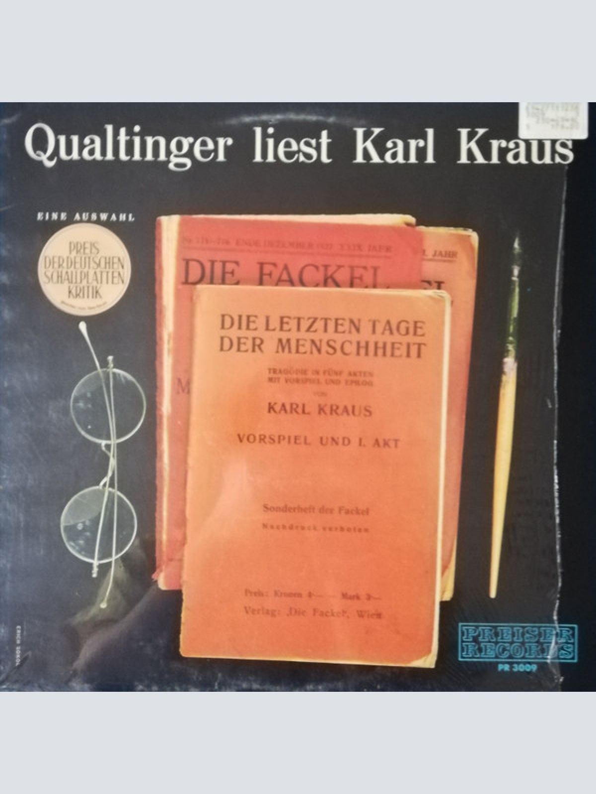Vinyl / Qualtinger* Liest Karl Kraus - Die Letzten Tage Der Menschheit