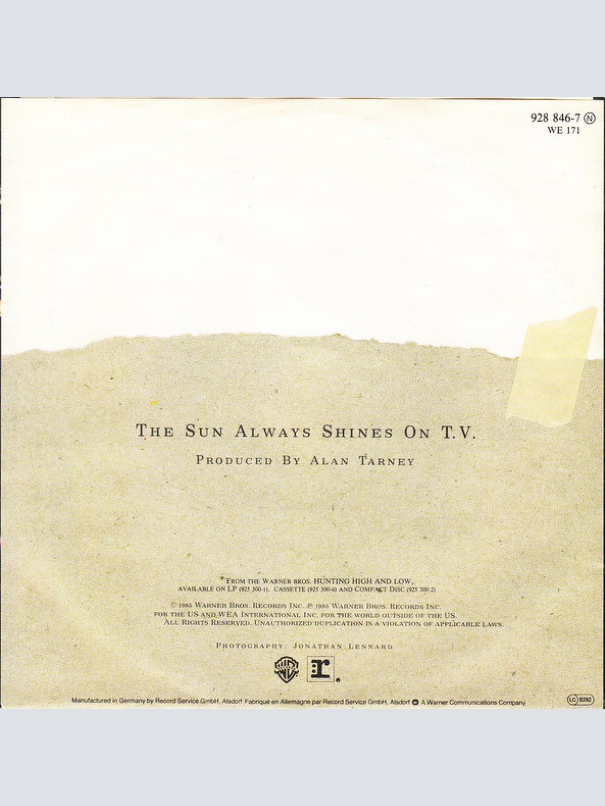 Vinyl / a-ha - The Sun Always Shines On T.V.