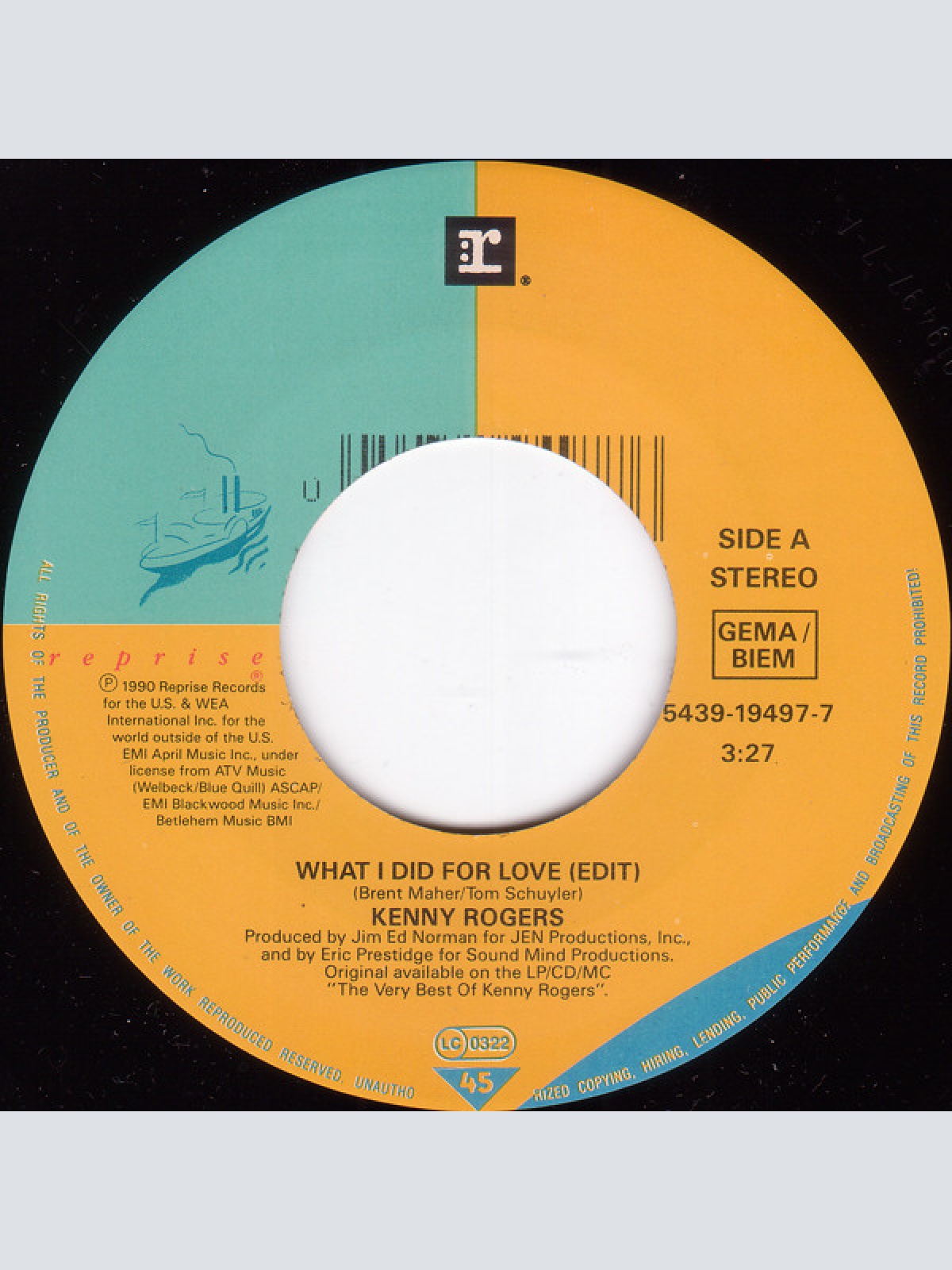 Vinyl / Kenny Rogers - What I Did For Love