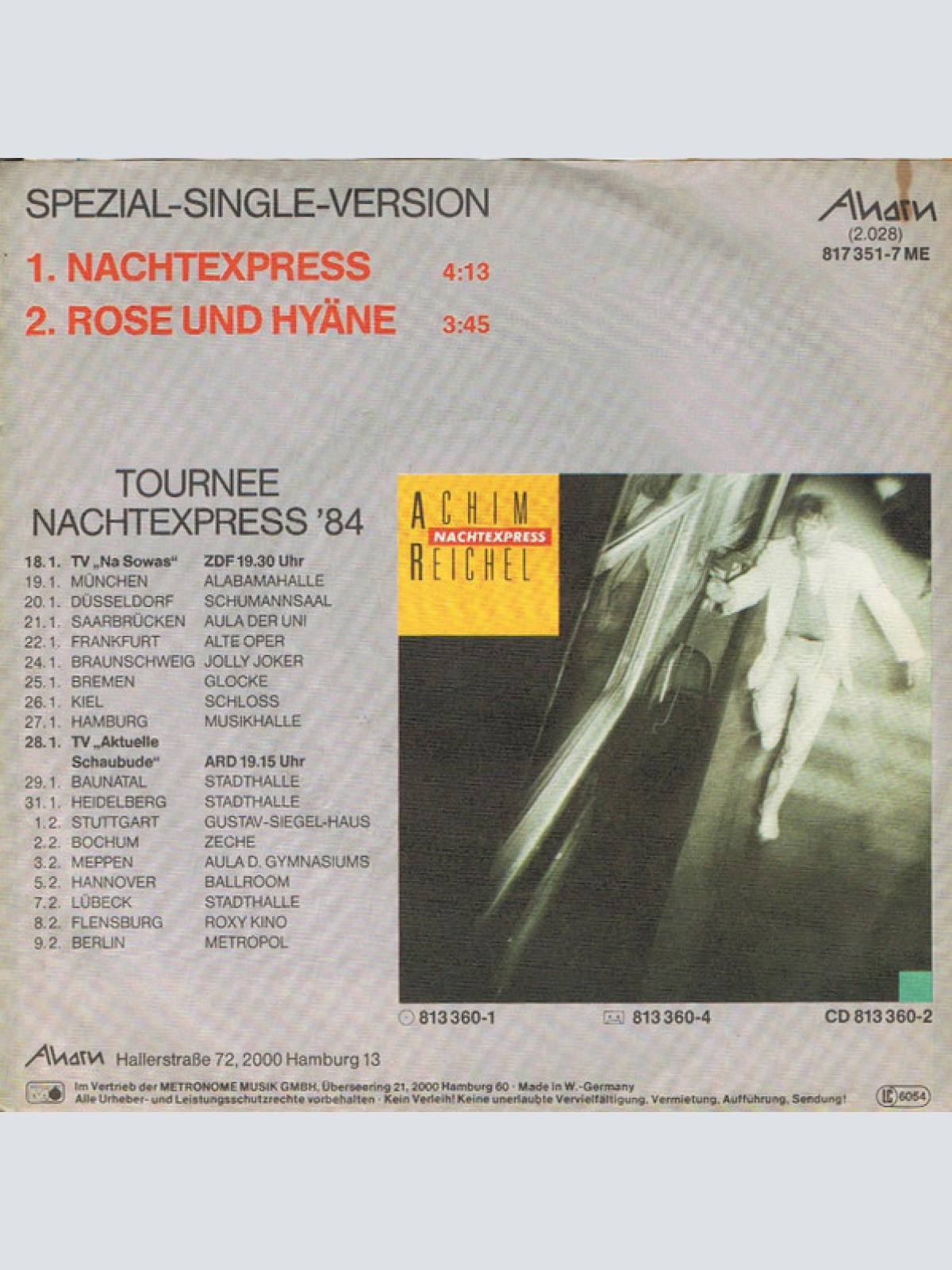 Vinyl / Achim Reichel - Nachtexpress