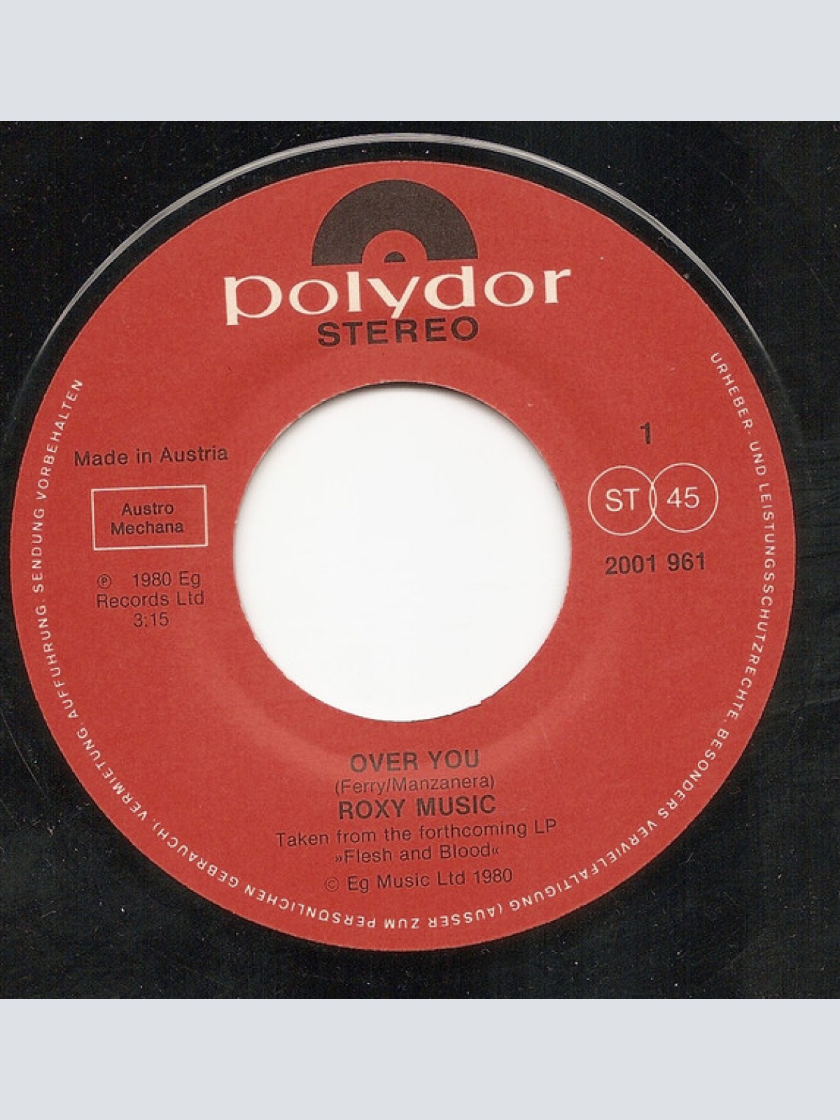 Vinyl / Roxy Music - Over You