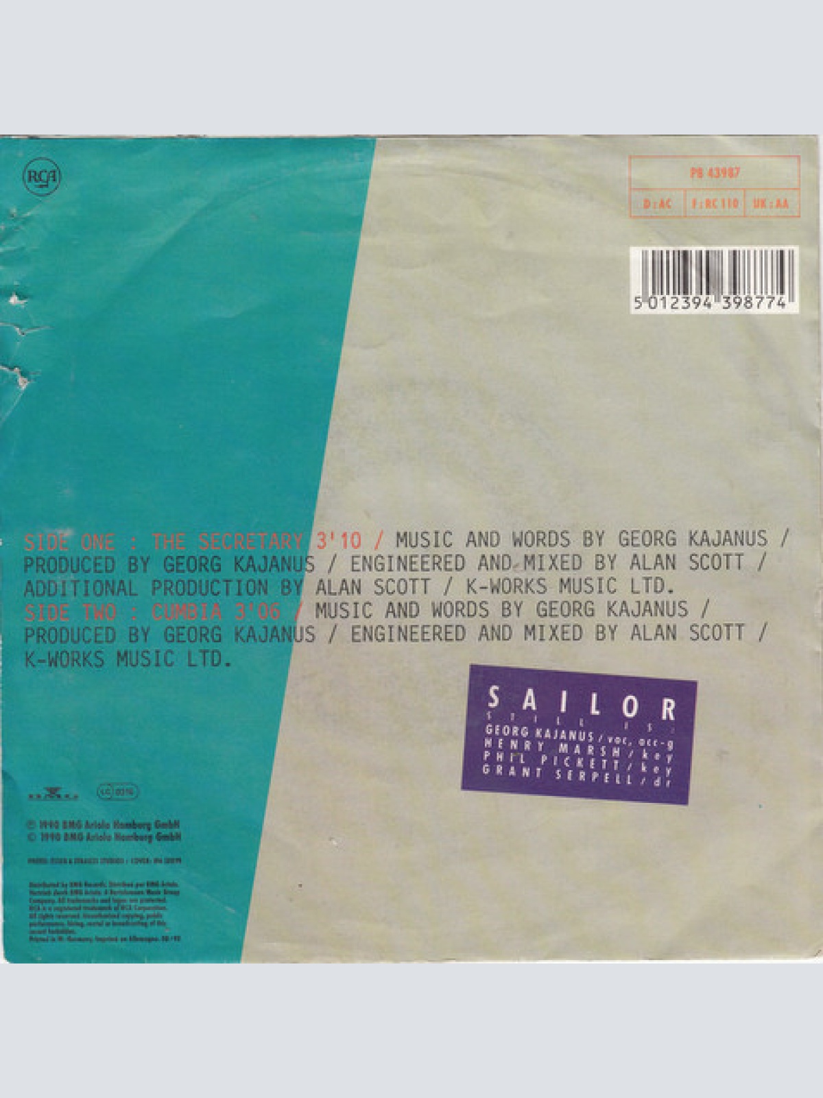 Vinyl / Sailor - The Secretary