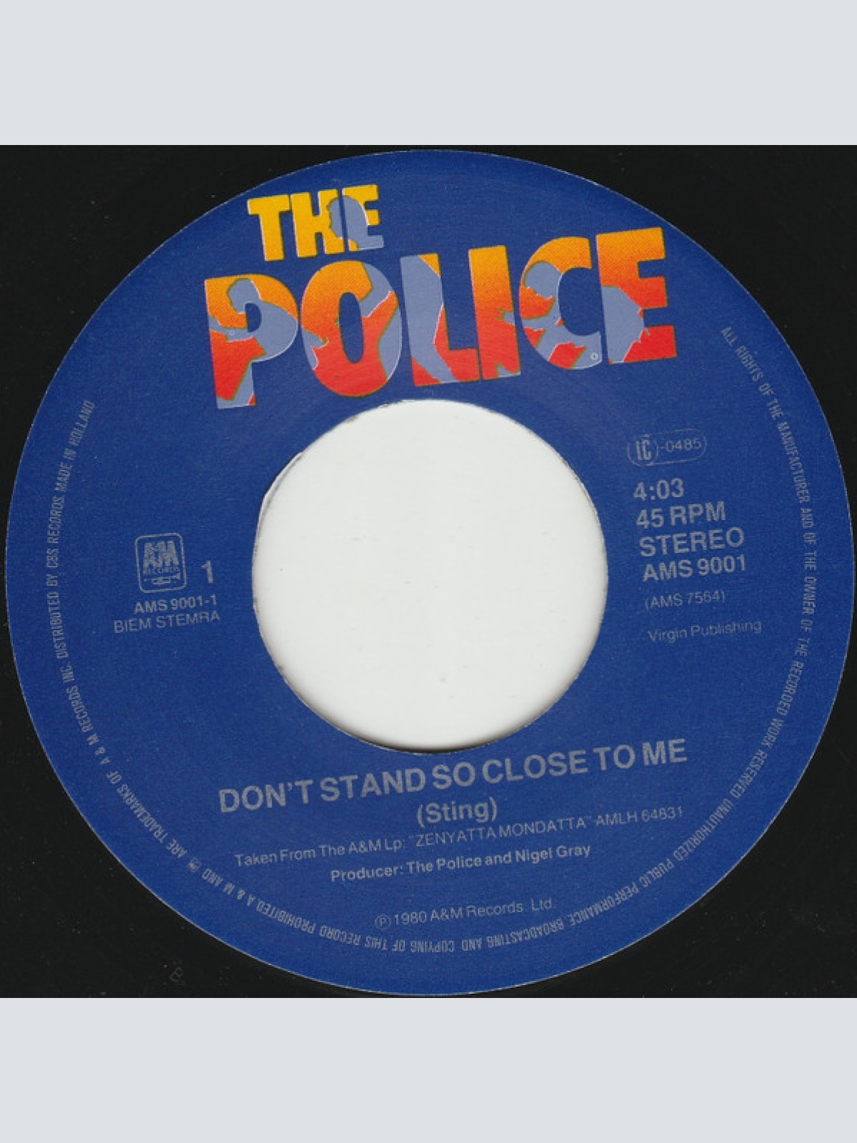Vinyl / The Police - Don't Stand So Close To Me