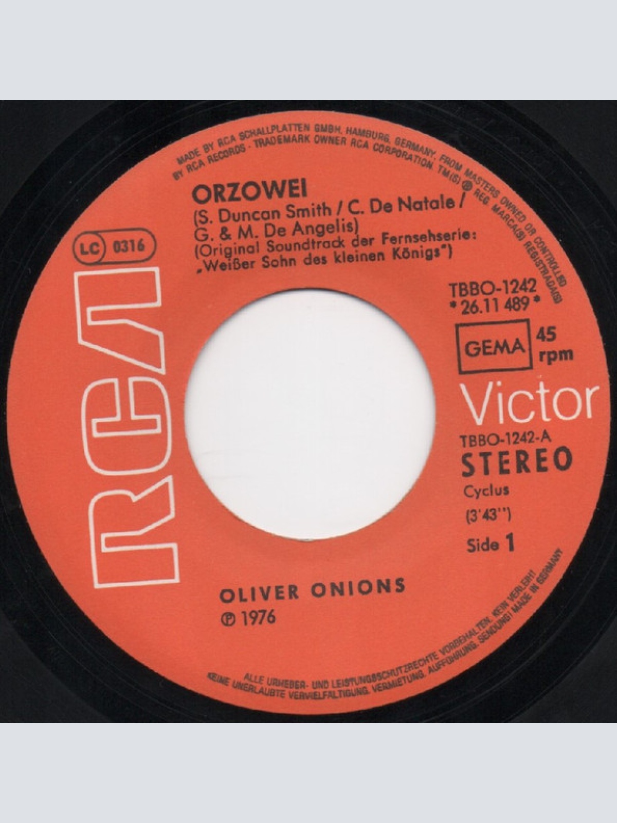Vinyl / Oliver Onions / M & G Orchestra* - Orzowei / Tema Di Lara