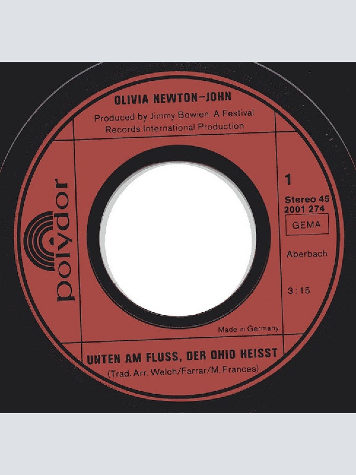 Vinyl / Olivia Newton-John - Unten Am Fluß, Der Ohio Heißt