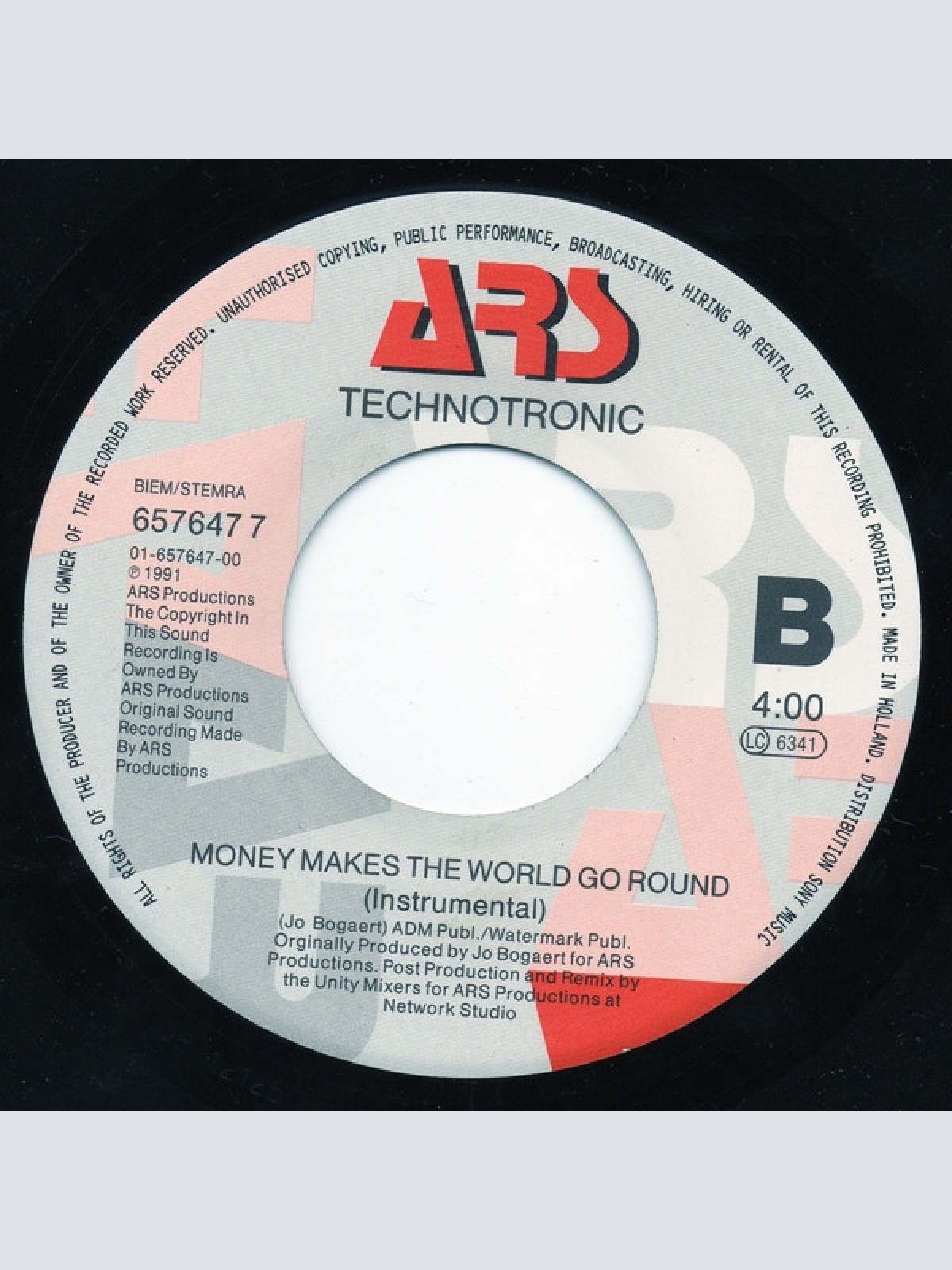 Vinyl / Technotronic Featuring Reggie - Money Makes The World Go Round