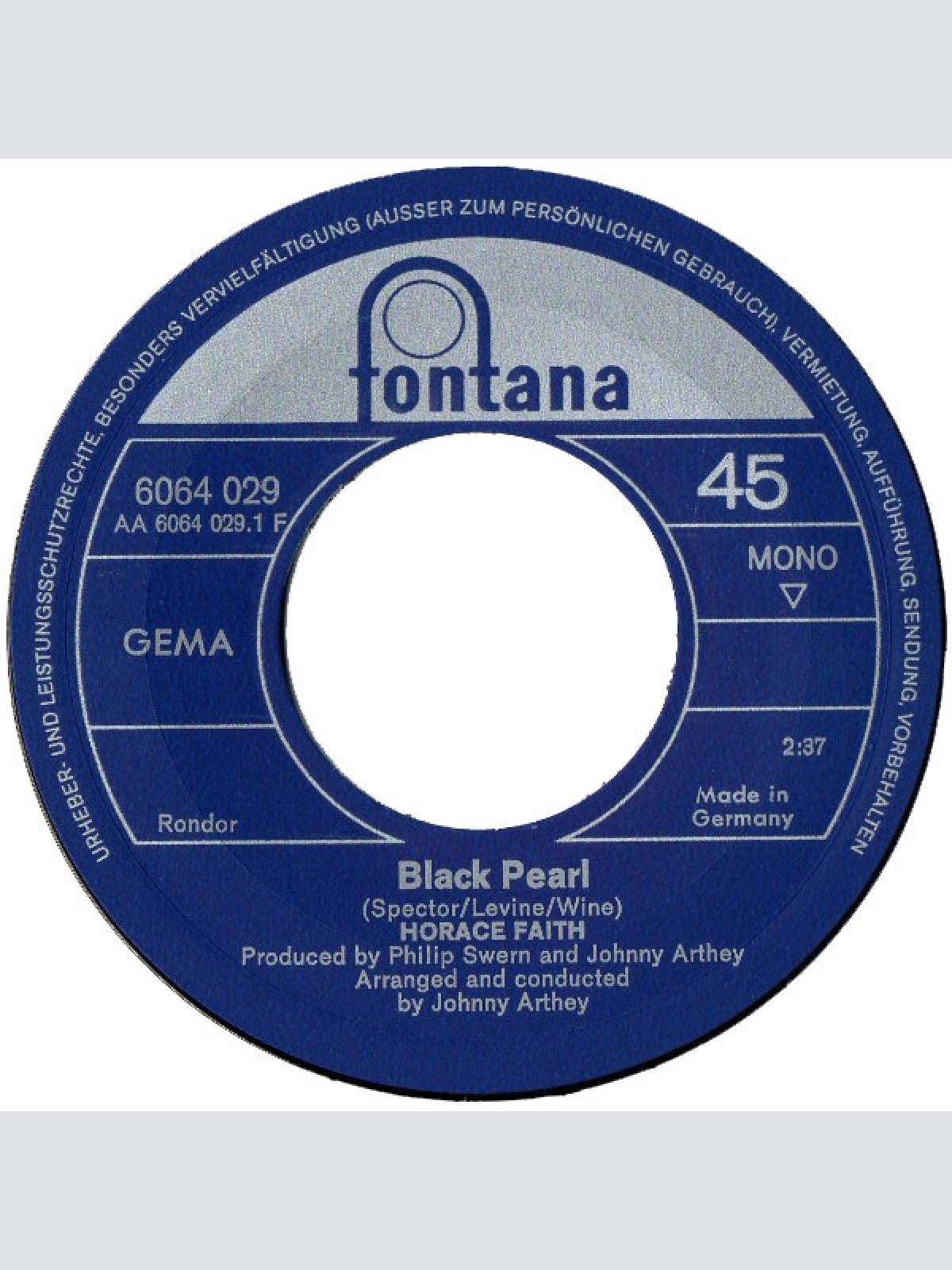 Vinyl / Horace Faith - Black Pearl / Help Me Help Myself