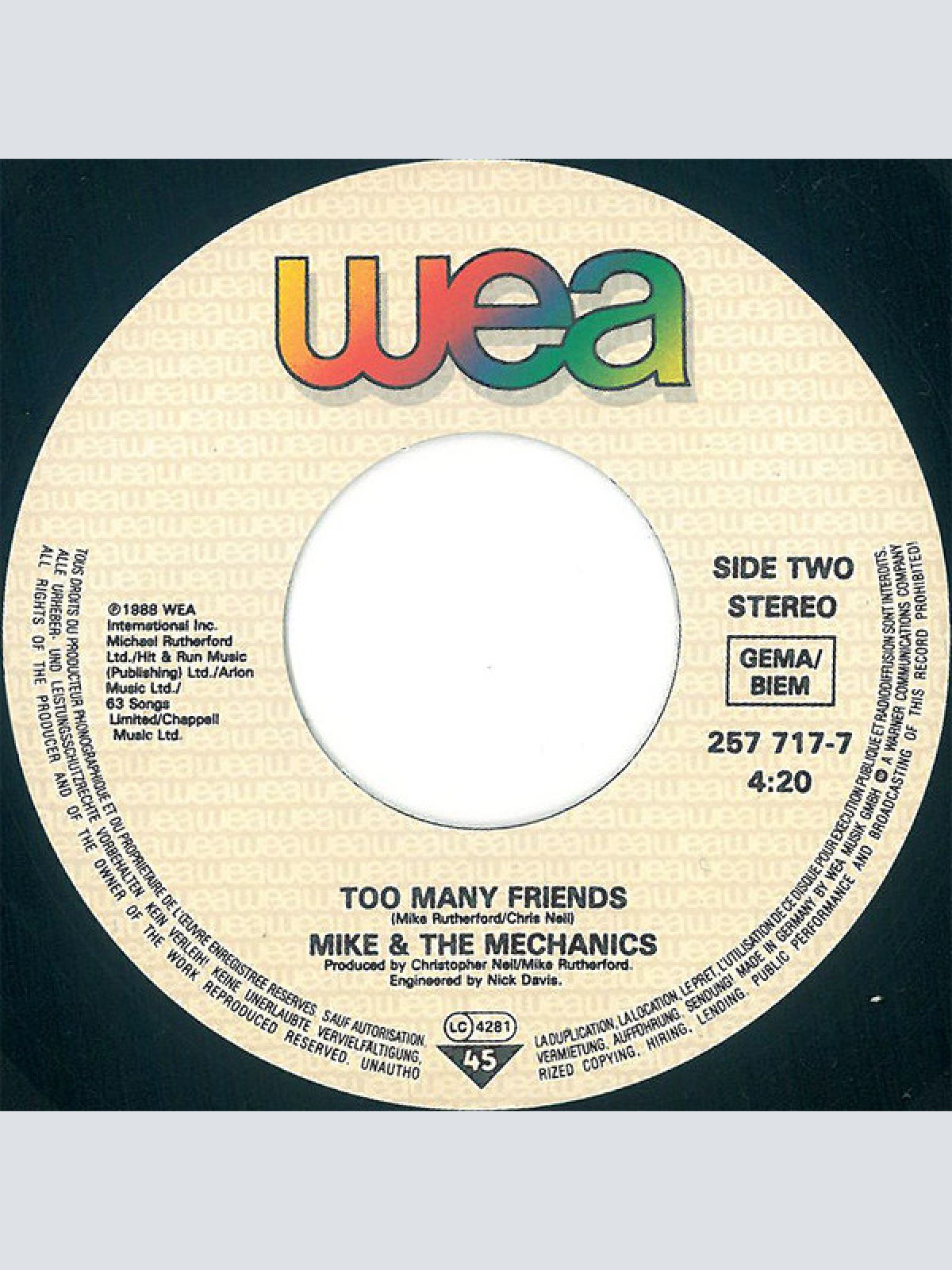 Vinyl / Mike + The Mechanics* - The Living Years