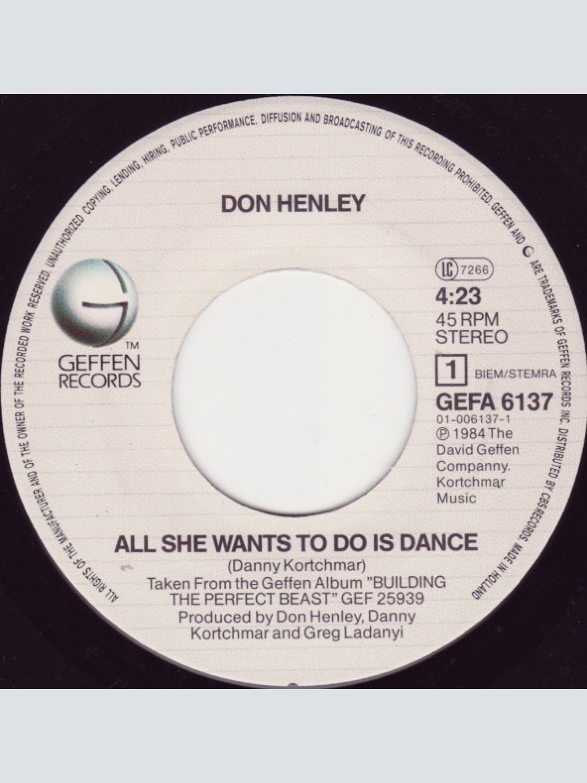 Vinyl / Don Henley - All She Wants To Do Is Dance