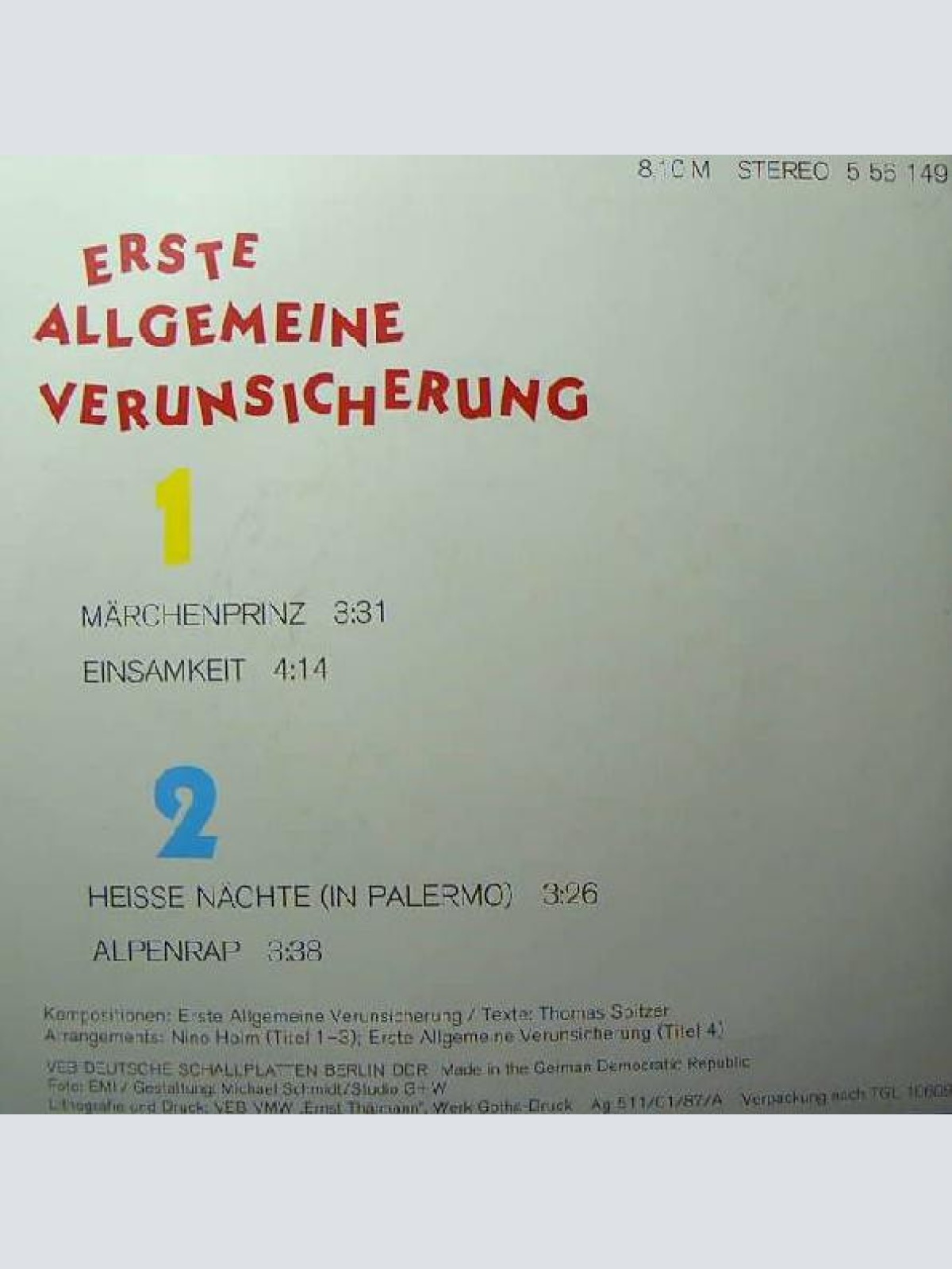 Vinyl / Erste Allgemeine Verunsicherung* - Erste Allgemeine Verunsicherung