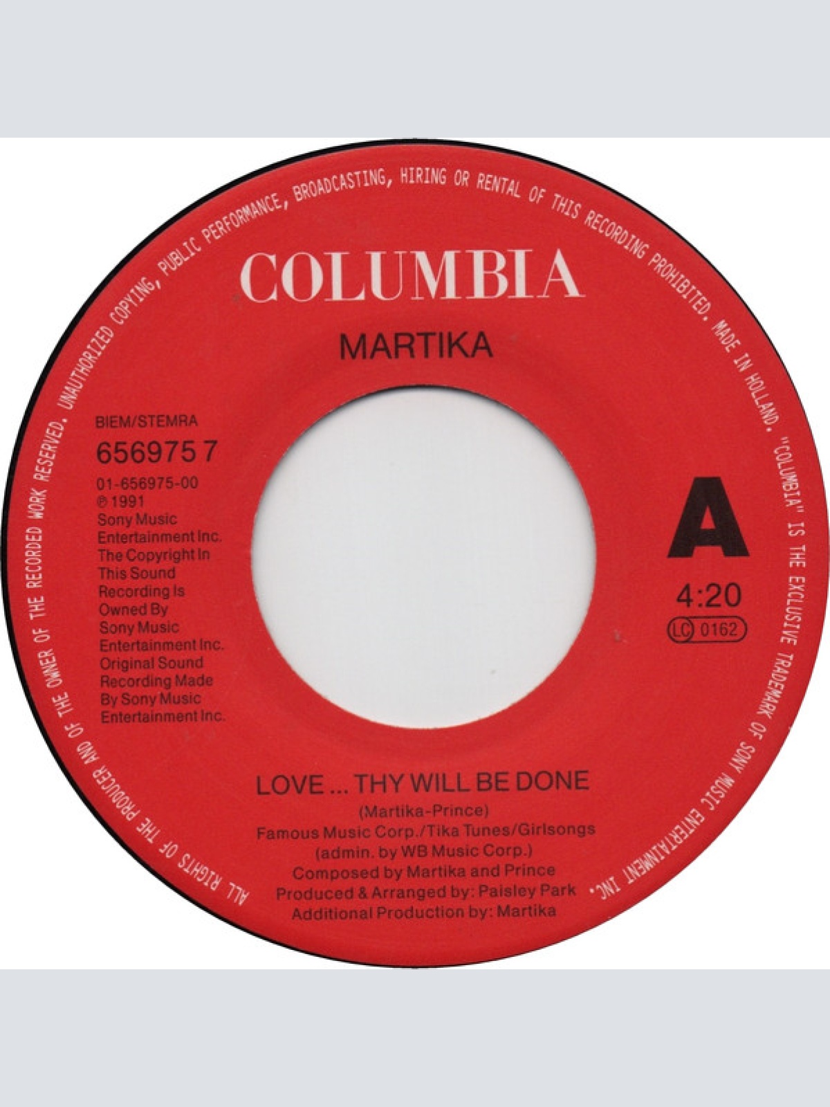 Vinyl / Martika - Love...Thy Will Be Done