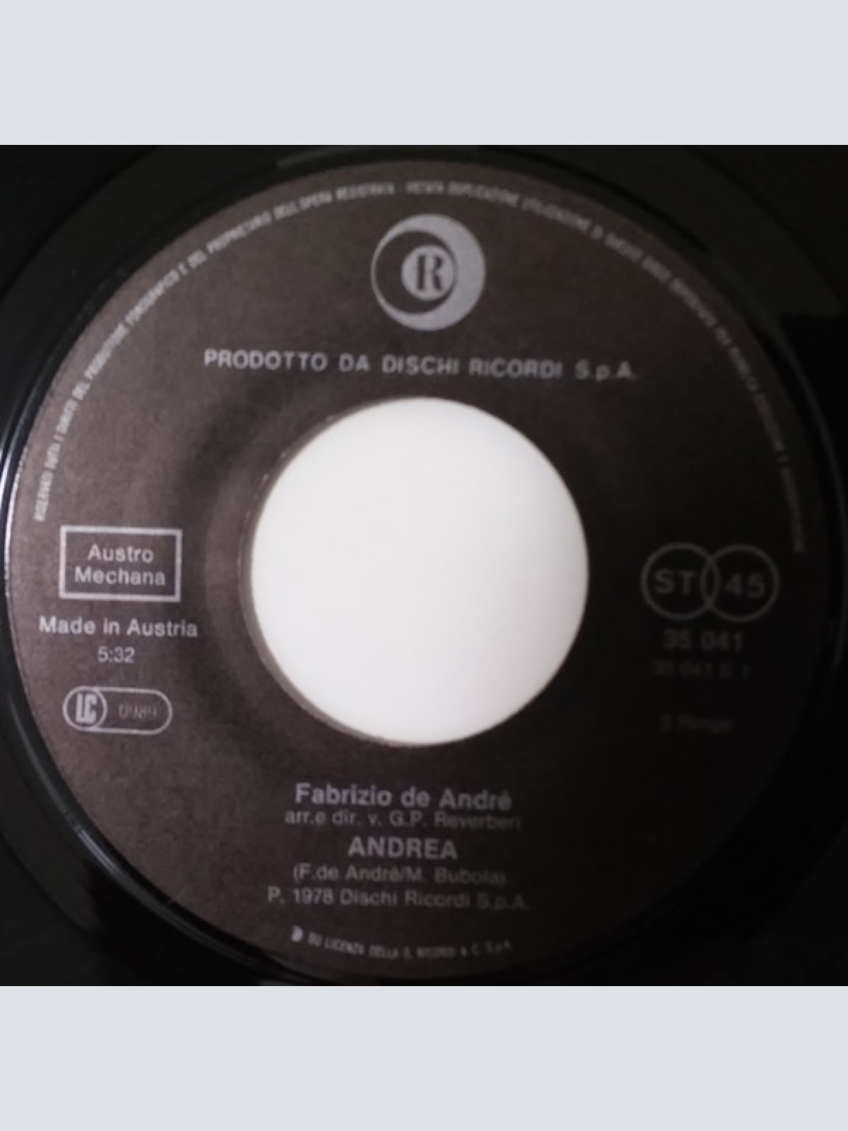 Vinyl / Fabrizio De André - Andrea