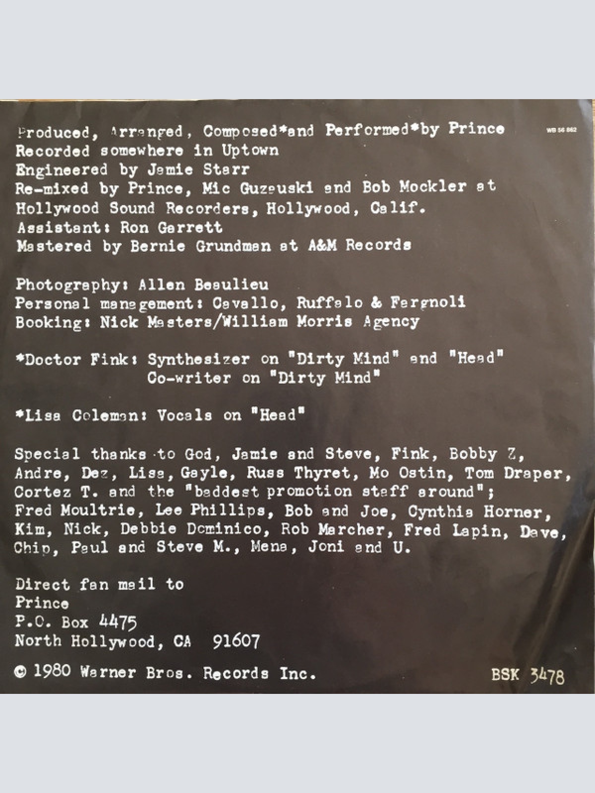 Vinyl / Prince - Dirty Mind