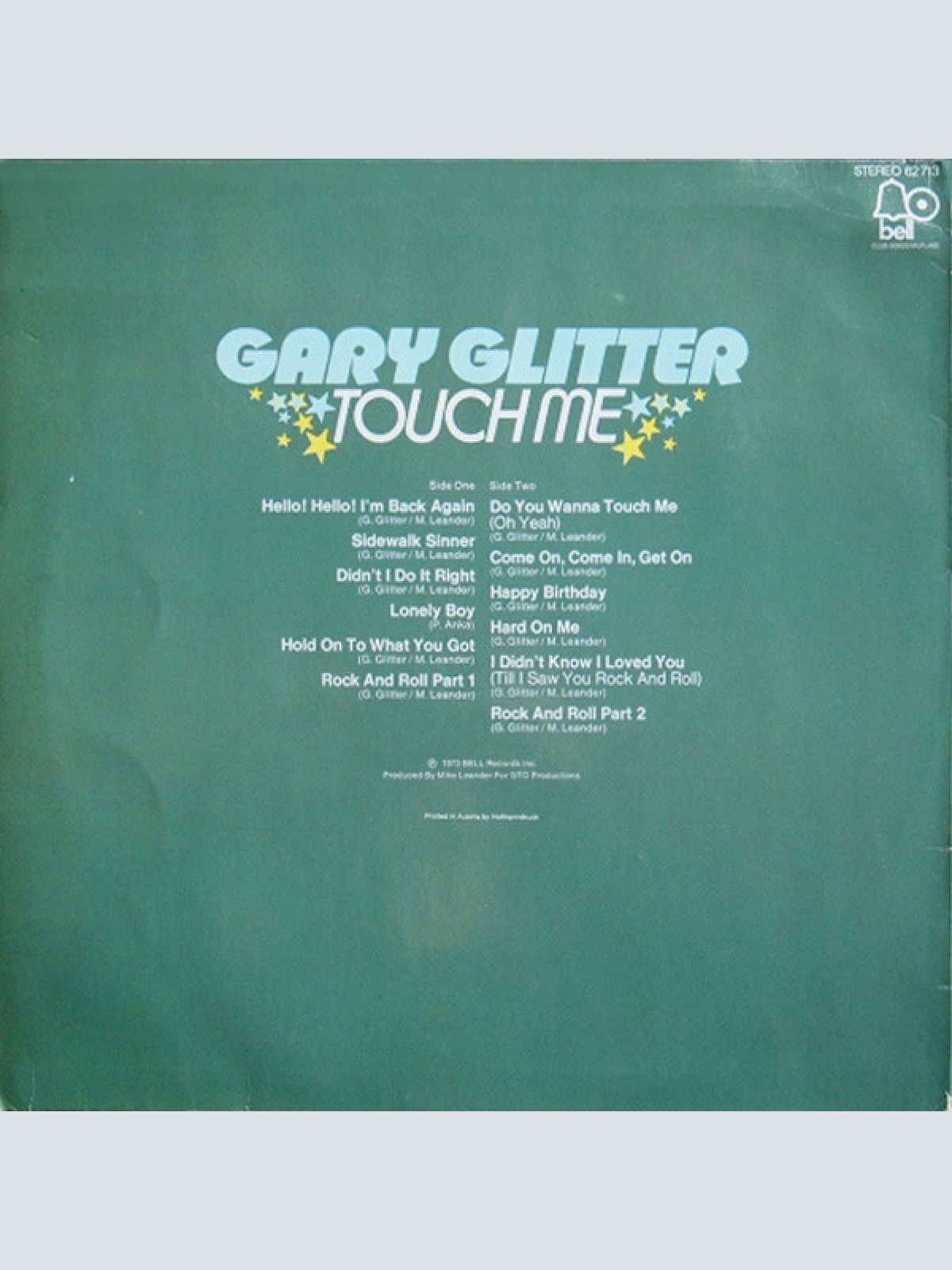 Vinyl / Gary Glitter - Touch Me