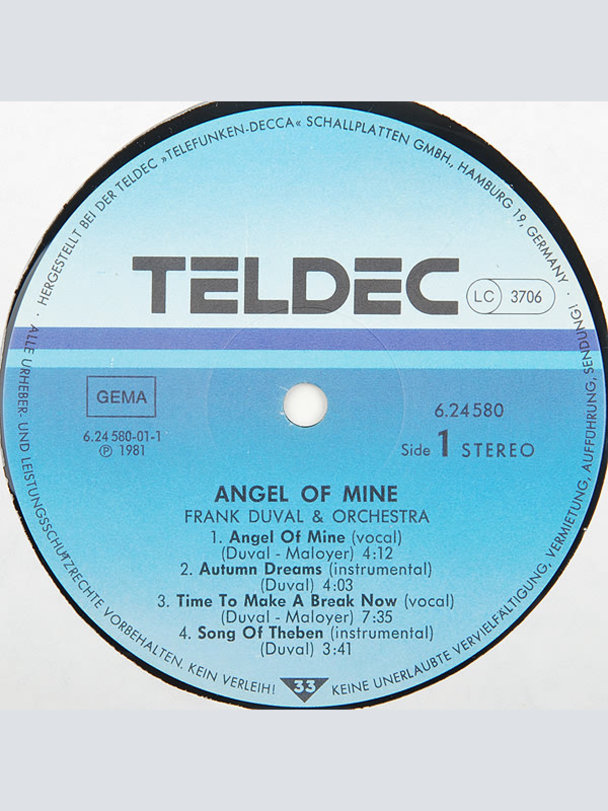 Vinyl / Frank Duval & Orchestra - Angel Of Mine