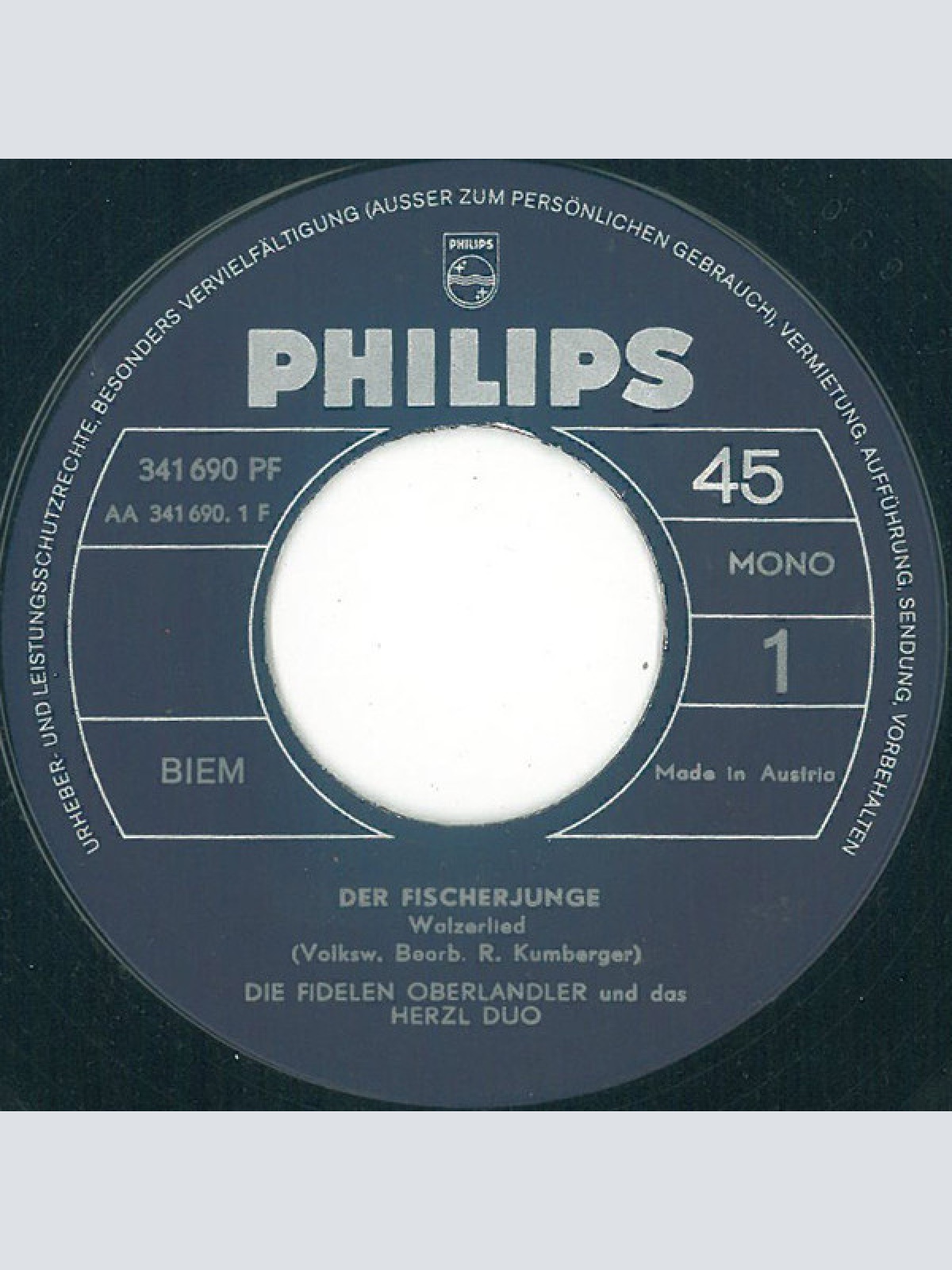 Vinyl / Die Fidelen Oberlandler Und Das Herzl Duo* - Der Fischerjunge / Sonnleitner Polka