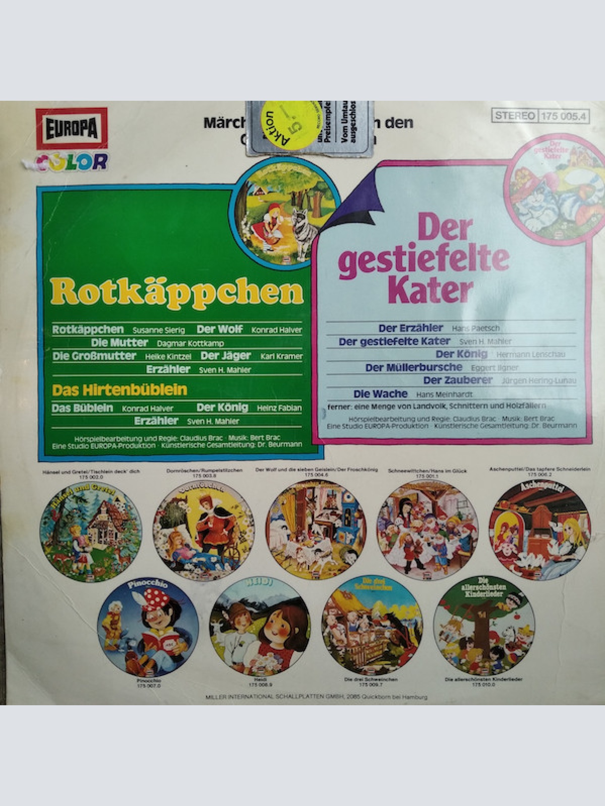 Vinyl / Gebrüder Grimm - Rotkäppchen / Der Gestiefelte Kater
