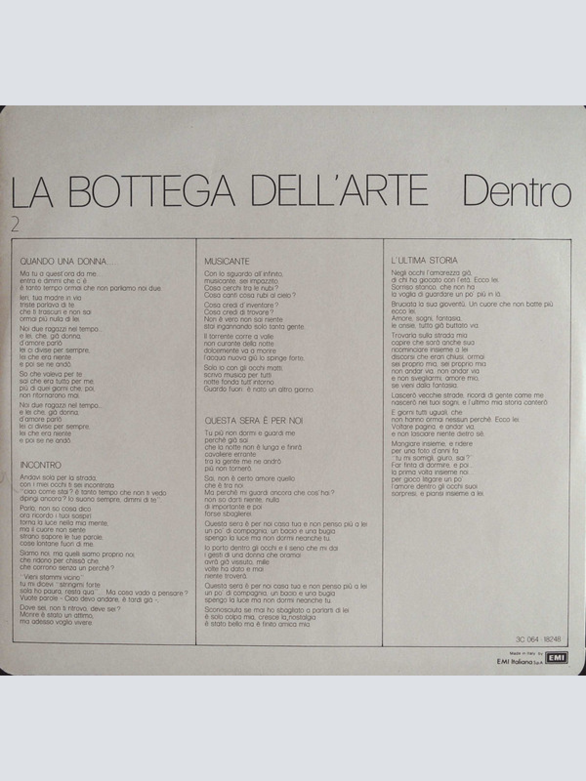 Vinyl / La Bottega Dell'Arte - Dentro