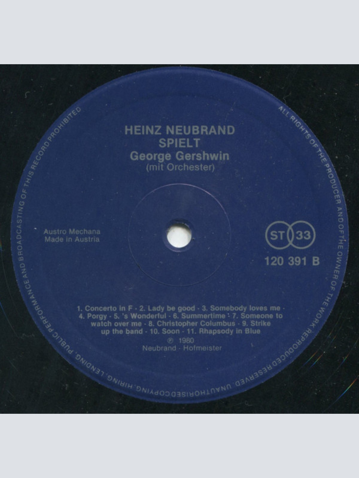 Vinyl / Heinz Neubrand - Heinz Neubrand Spielt George Gershwin