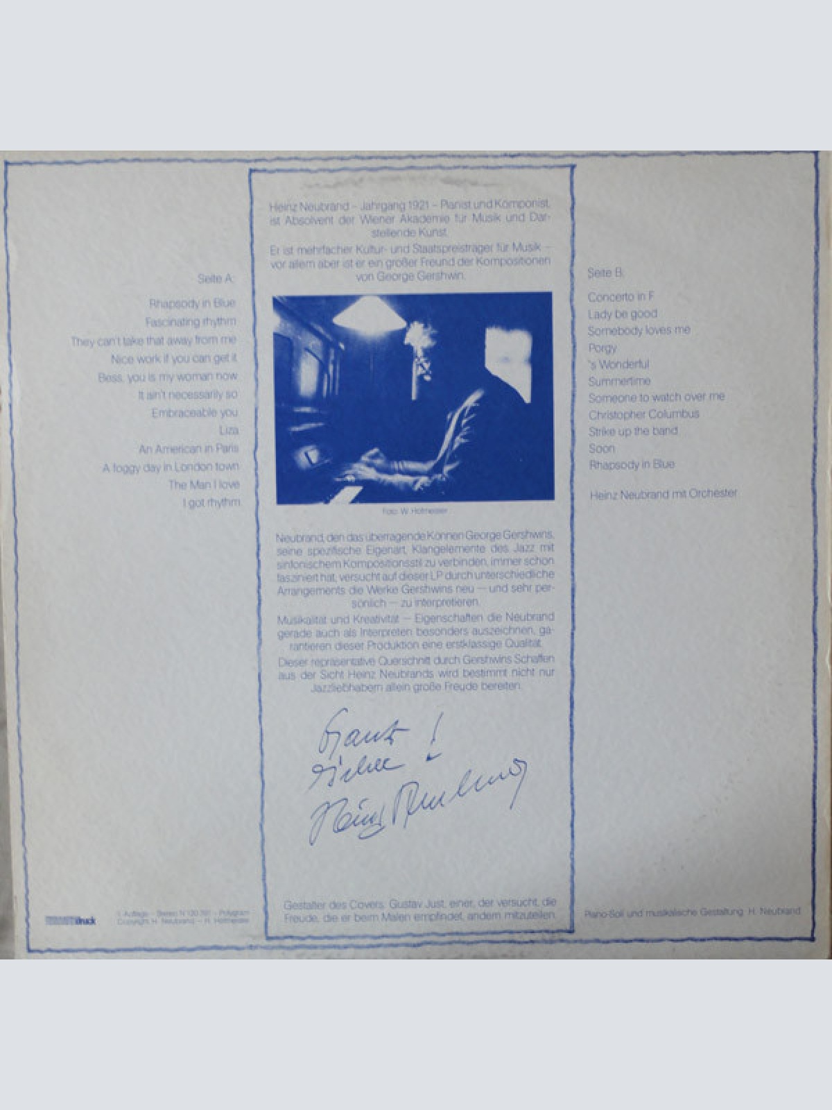 Vinyl / Heinz Neubrand - Heinz Neubrand Spielt George Gershwin