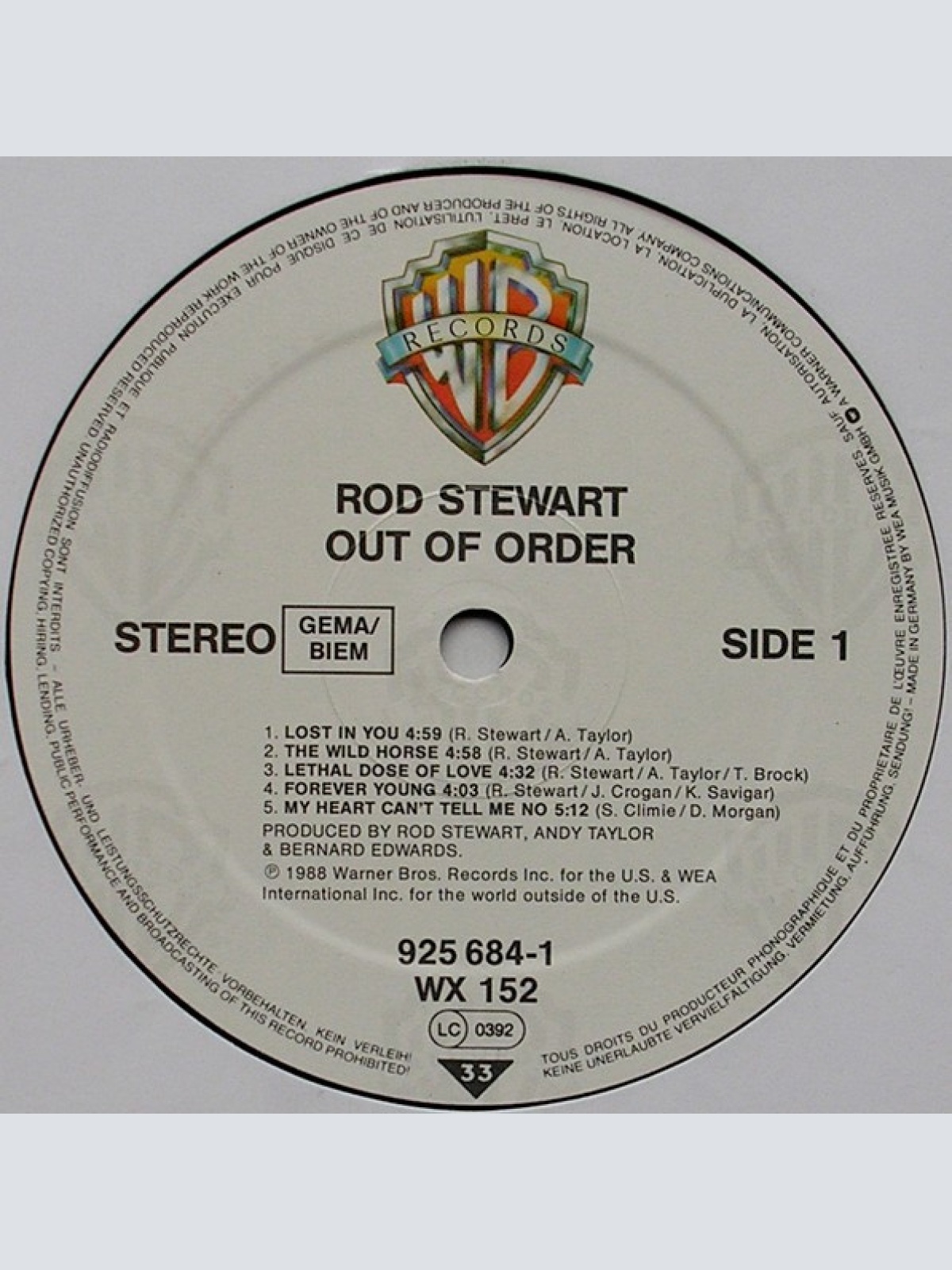 Vinyl / Rod Stewart - Out Of Order