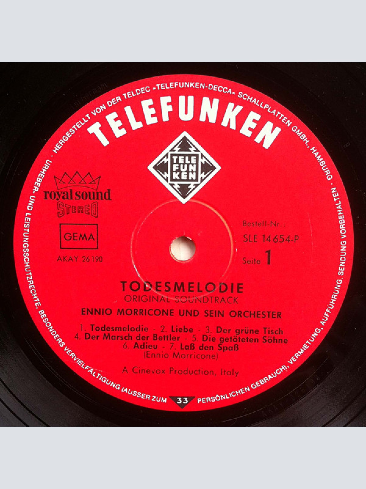 Vinyl / Ennio Morricone - Todesmelodie (Giu' La Testa)