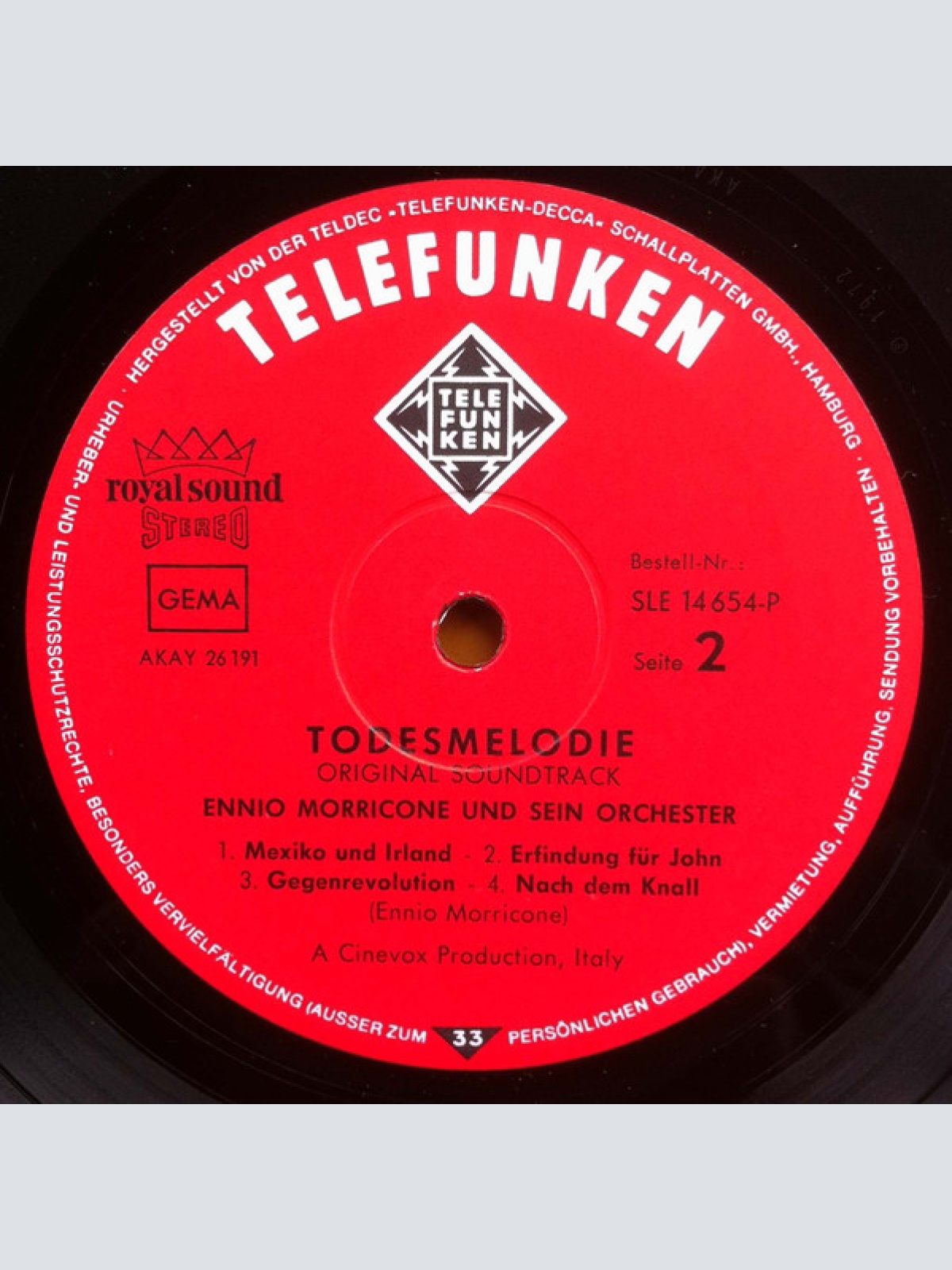 Vinyl / Ennio Morricone - Todesmelodie (Giu' La Testa)