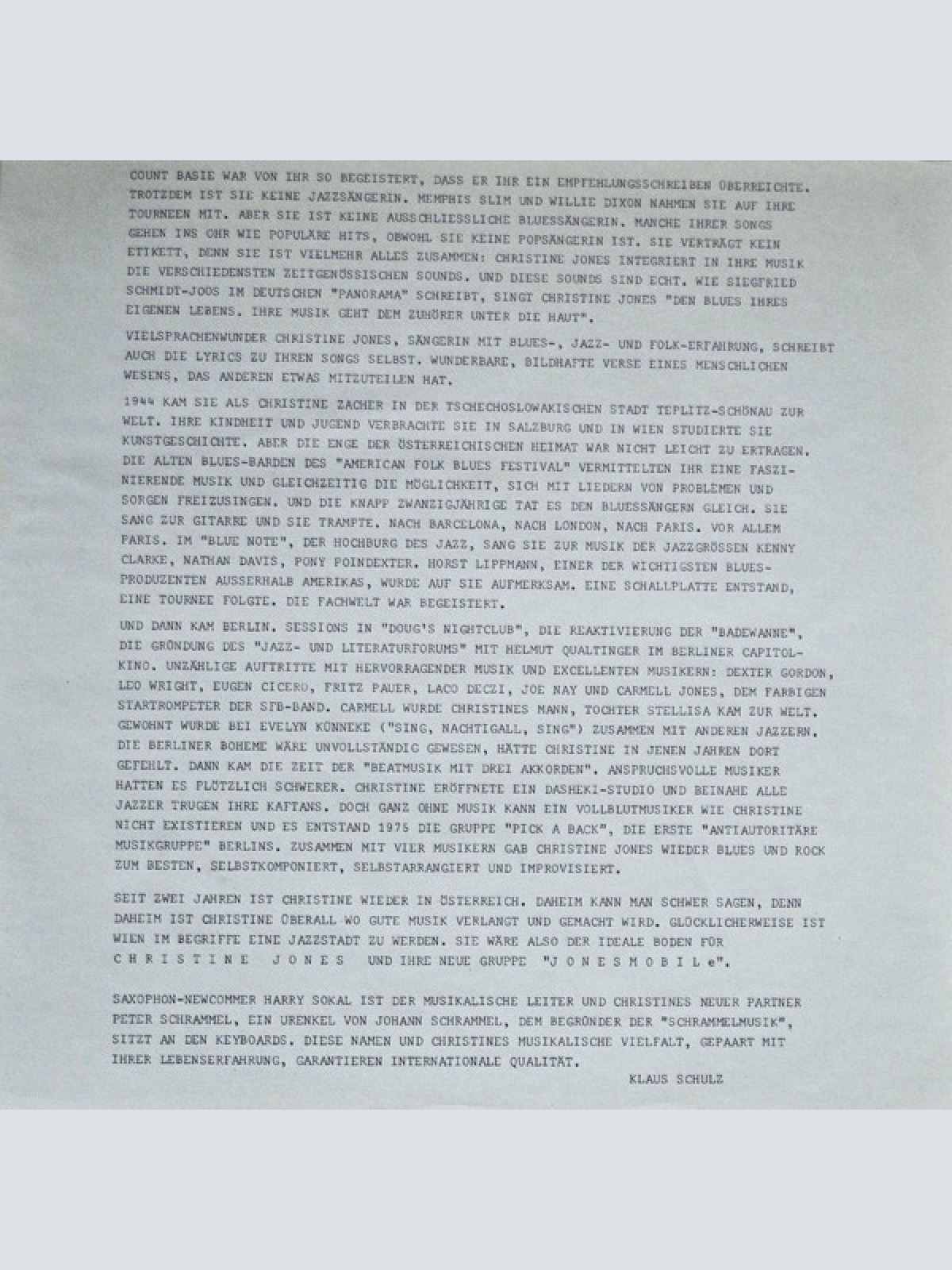 Vinyl / Christine Jones (3) - JONESMOBILe