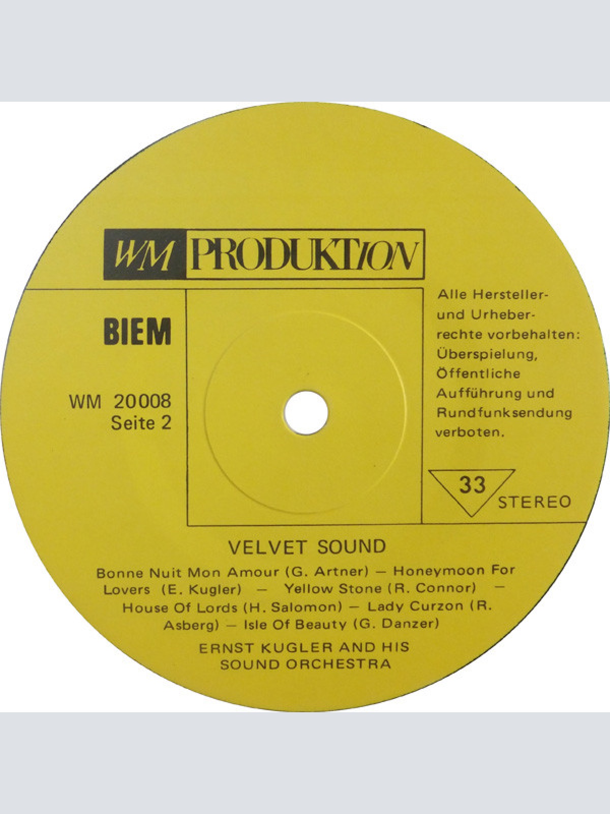 Vinyl / Ernst Kugler And His Sound Orchestra* - Velvet Sound