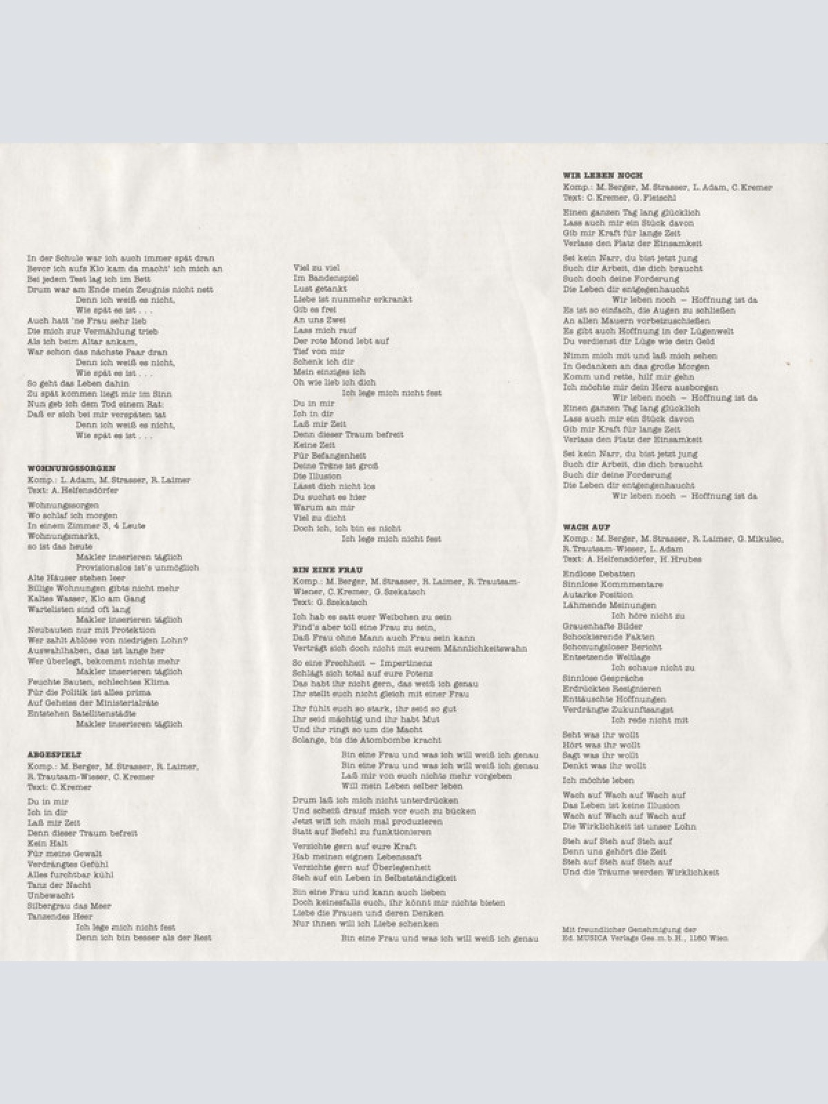 Vinyl / Ensemble Augenzeugen - Arbeitslosen - Musical »Halle IV Rost-Frei«