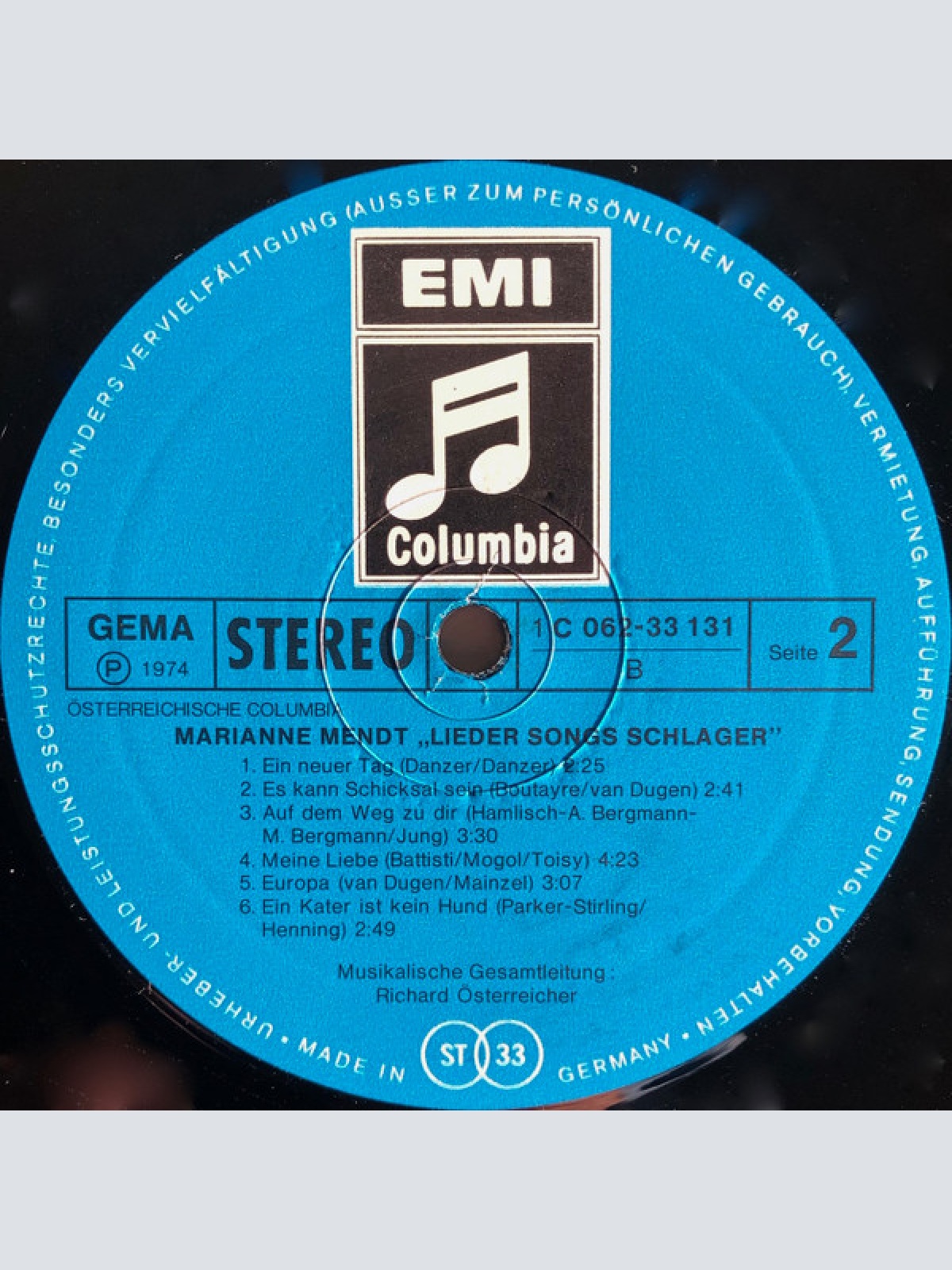 Vinyl / Marianne Mendt - Lieder Songs Schlager