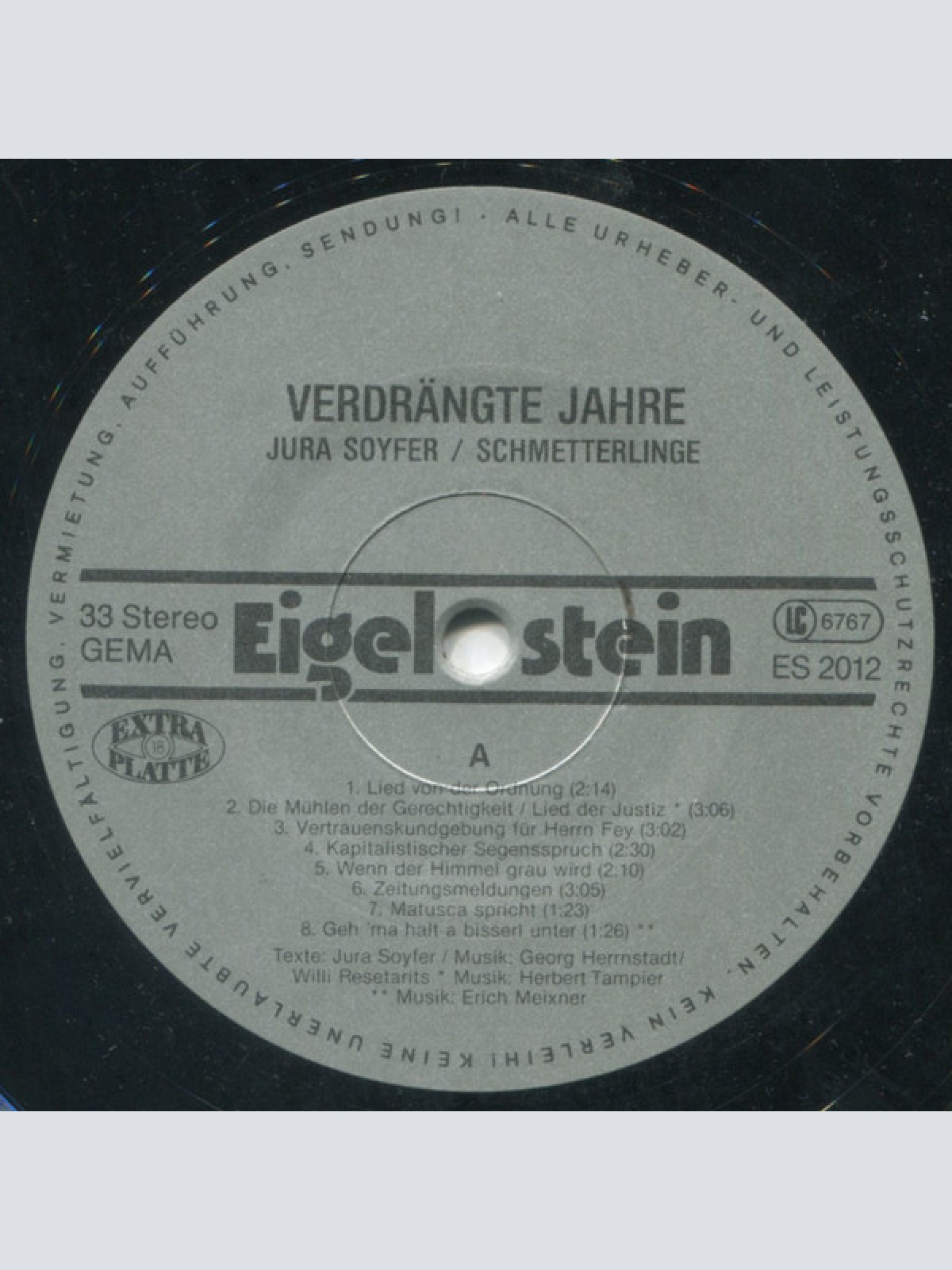 Vinyl / Jura Soyfer / Schmetterlinge - Verdrängte Jahre