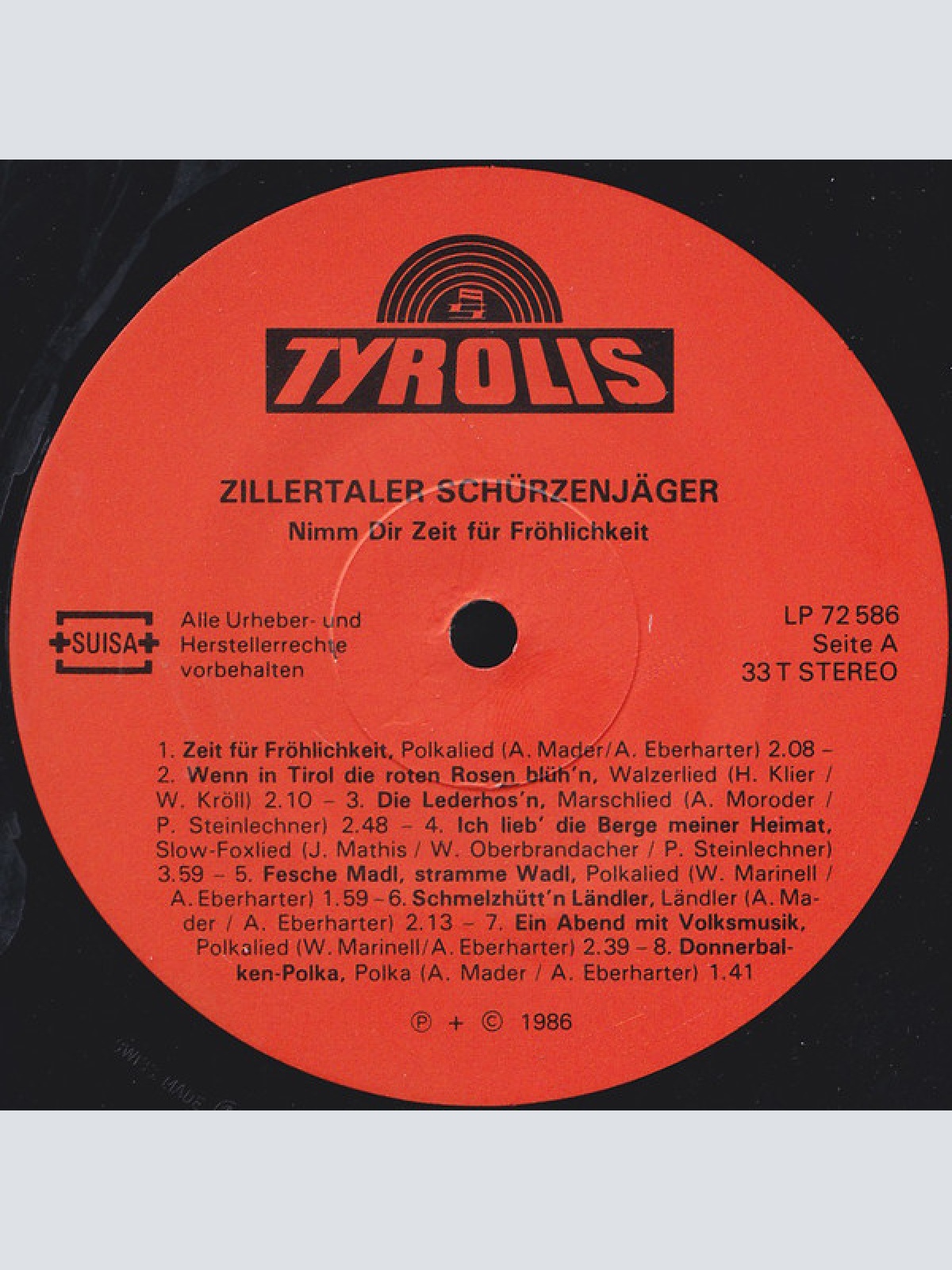 Vinyl / Zillertaler Schürzenjäger - Nimm Dir Zeit Für Fröhlichkeit