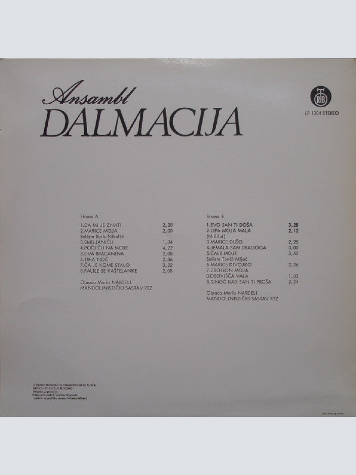 Vinyl / Ansambl Dalmacija* - Ansambl Dalmacija