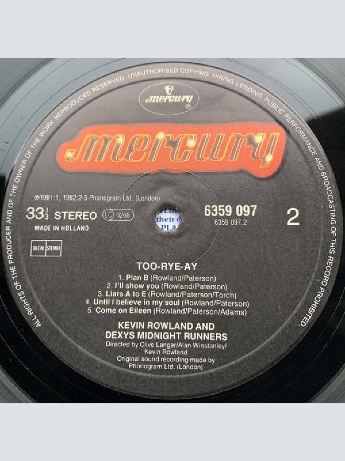 Vinyl / Kevin Rowland & Dexys Midnight Runners - Too-Rye-Ay