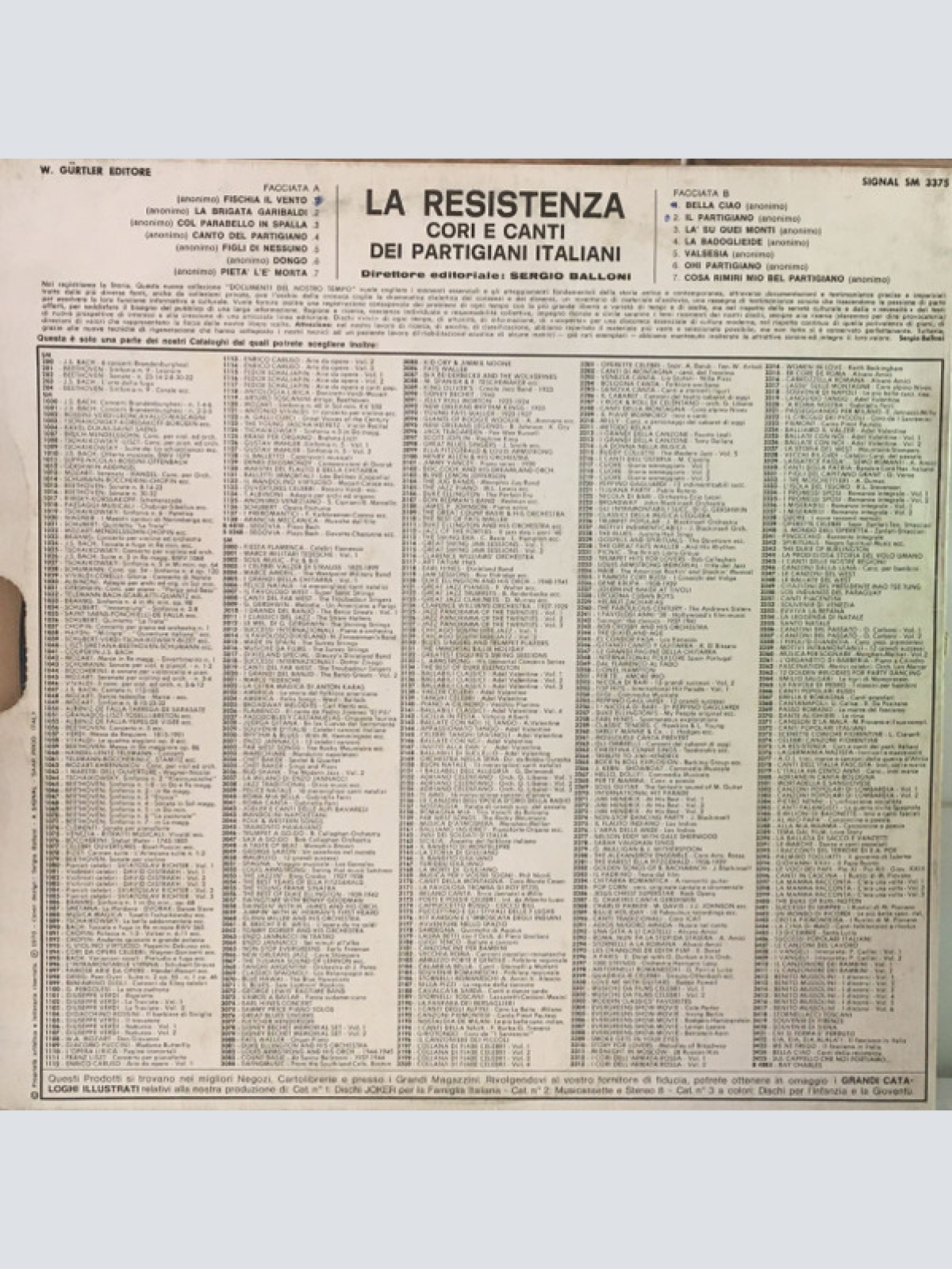 Vinyl / Various - La Resistenza - Cori E Canti Dei Partigiani Italiani