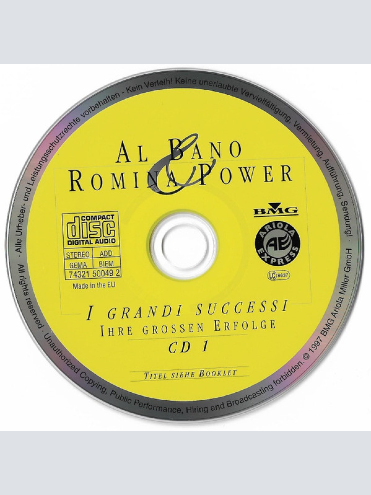 CD / Al Bano & Romina Power - I Grandi Successi - Ihre Grossen Erfolge