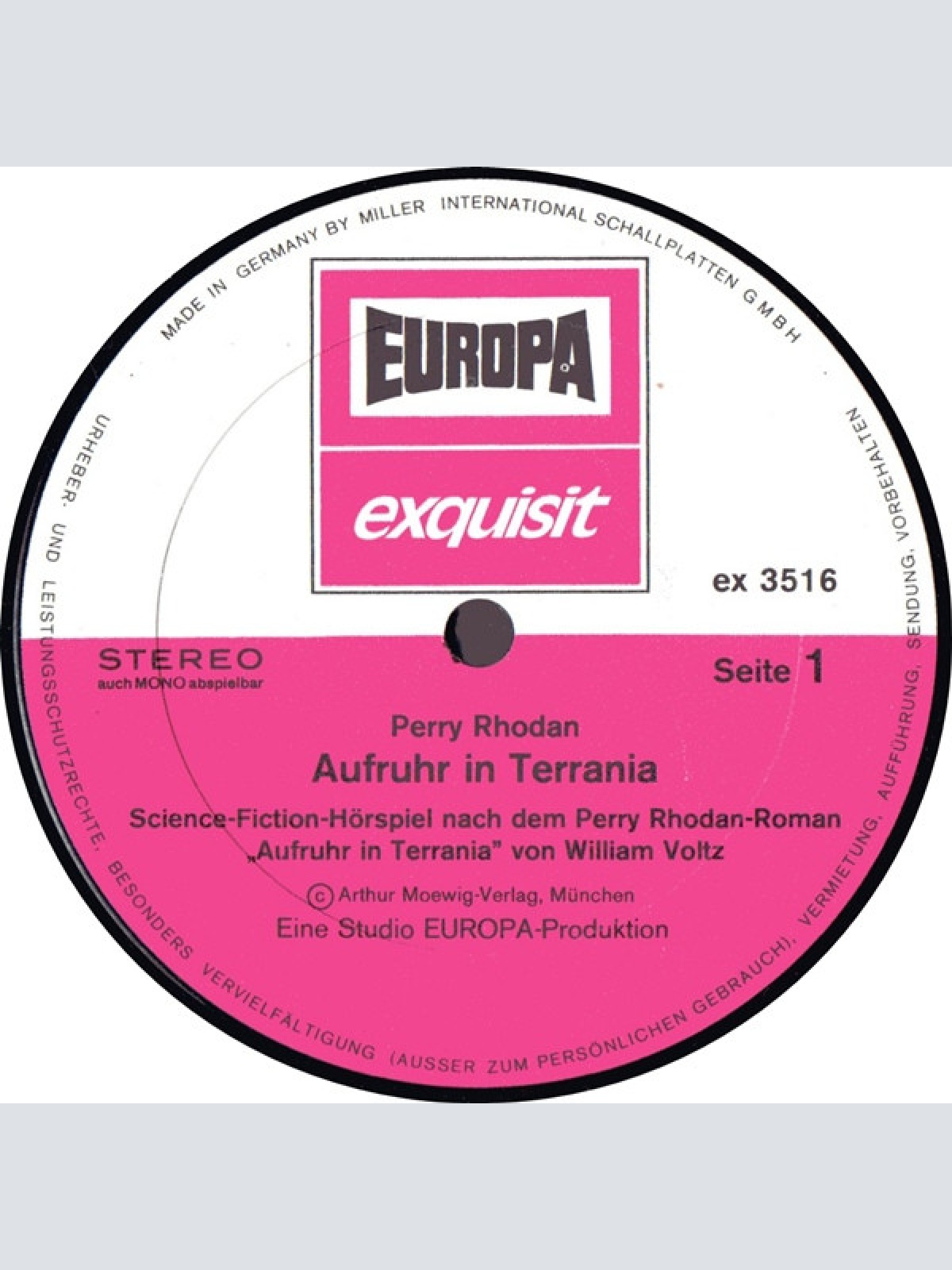 Vinyl / William Voltz - Perry Rhodan - Aufruhr In Terrania