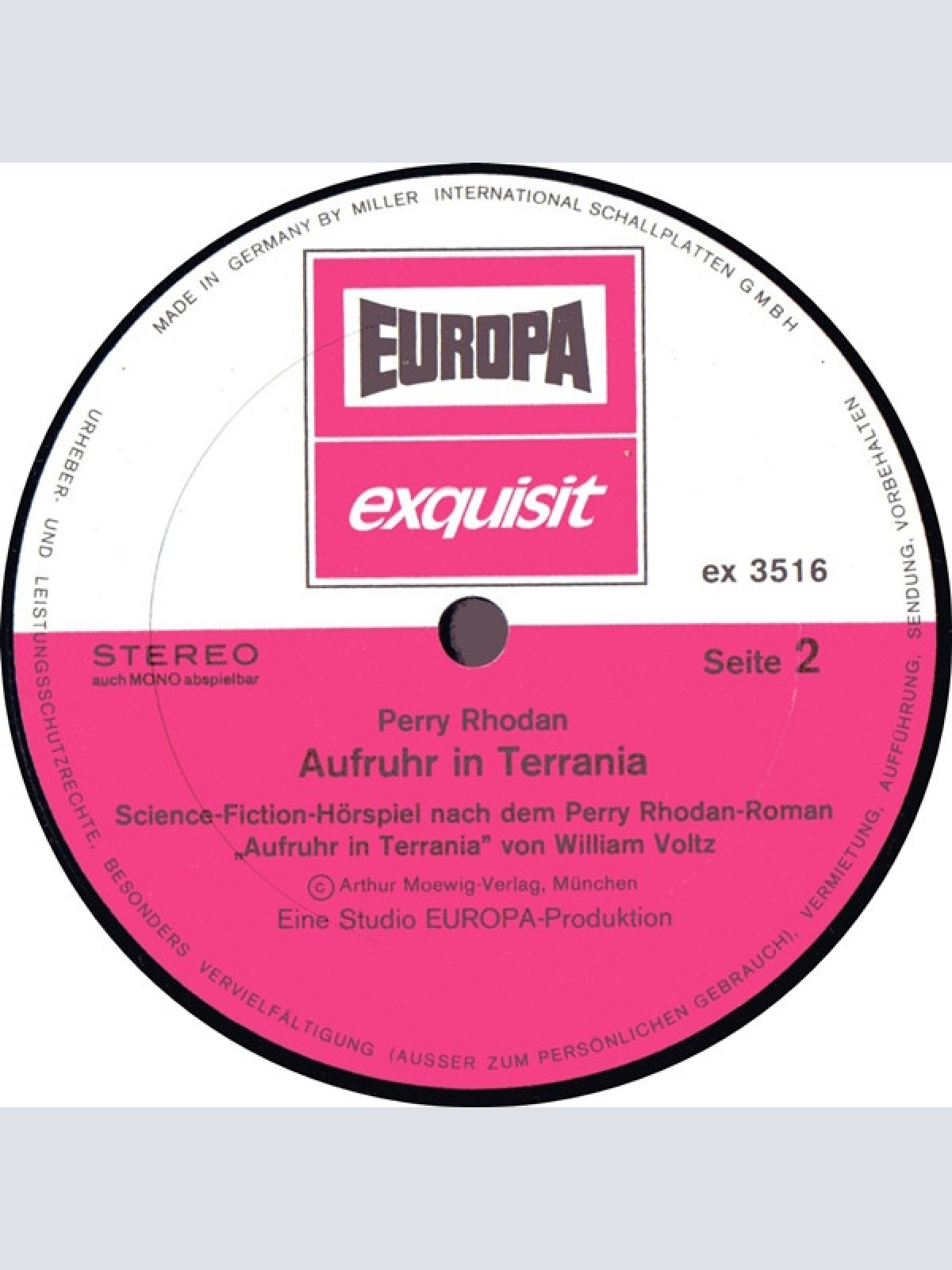 Vinyl / William Voltz - Perry Rhodan - Aufruhr In Terrania