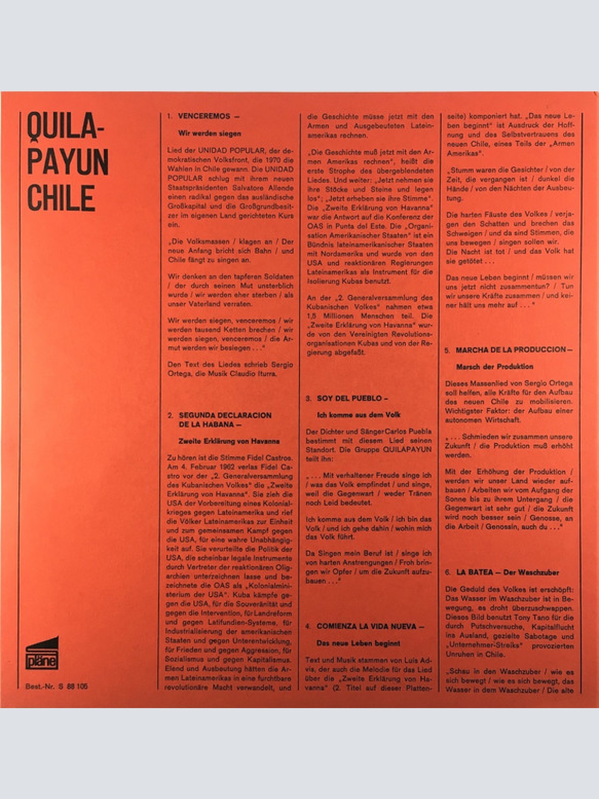 Vinyl / Quilapayún - Chile