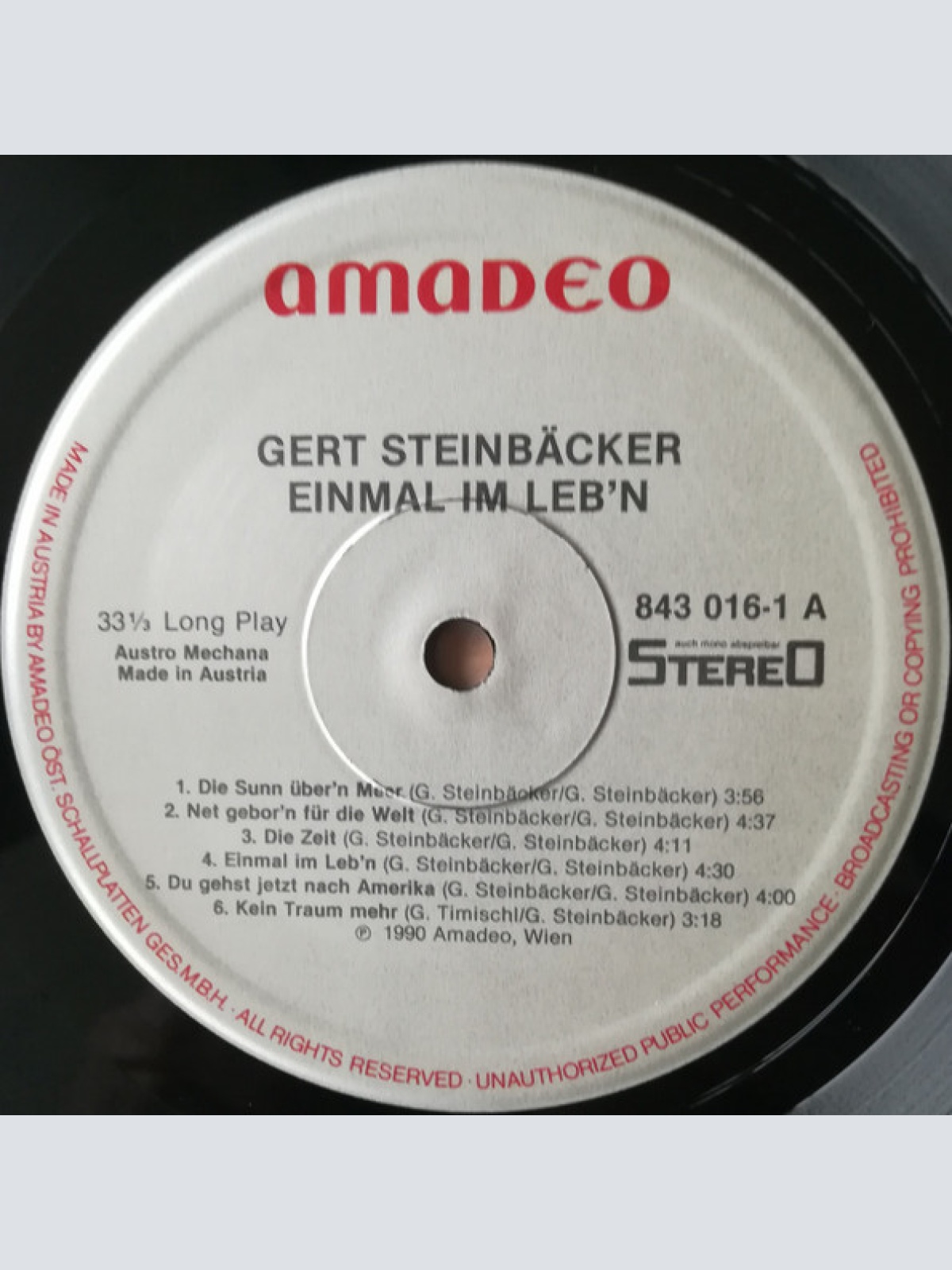 Vinyl / Steinbäcker* - Einmal Im Leb'n