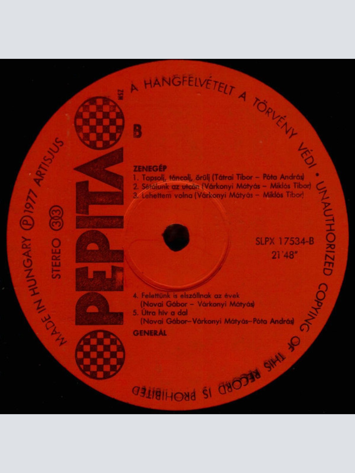 Vinyl / Generál* - Zenegép