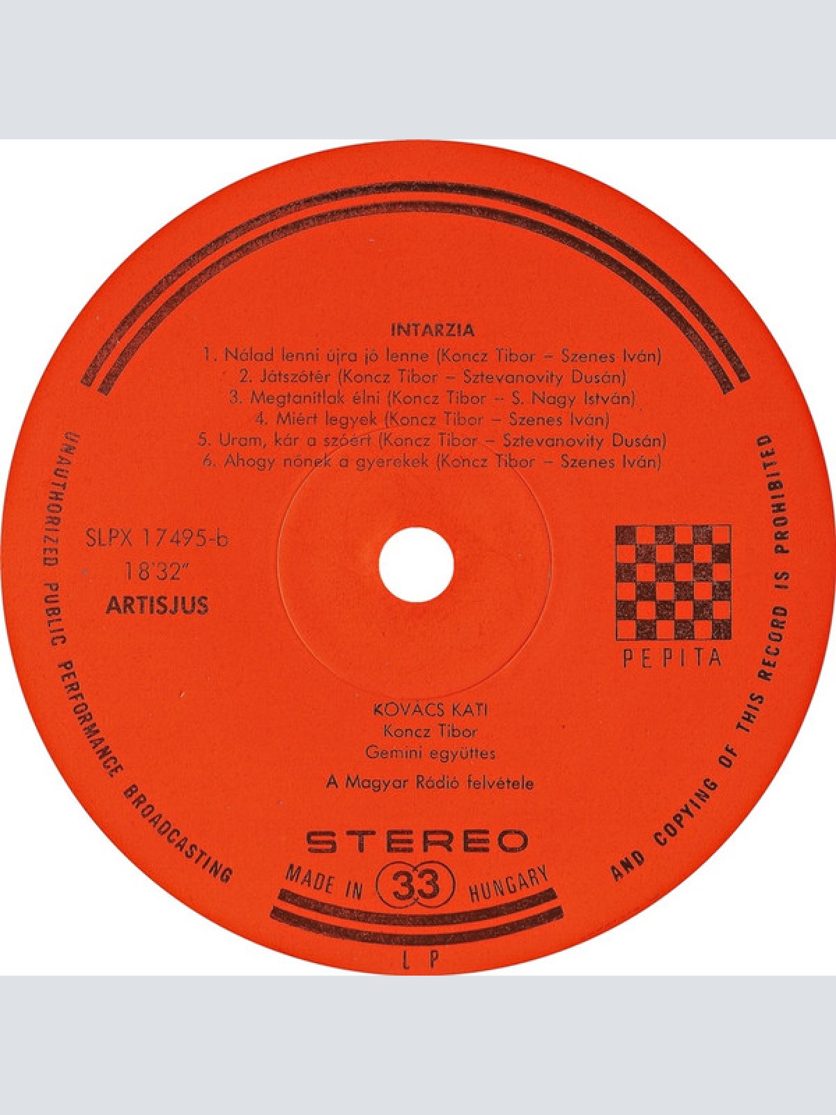 Vinyl / Kovács Kati* - Intarzia