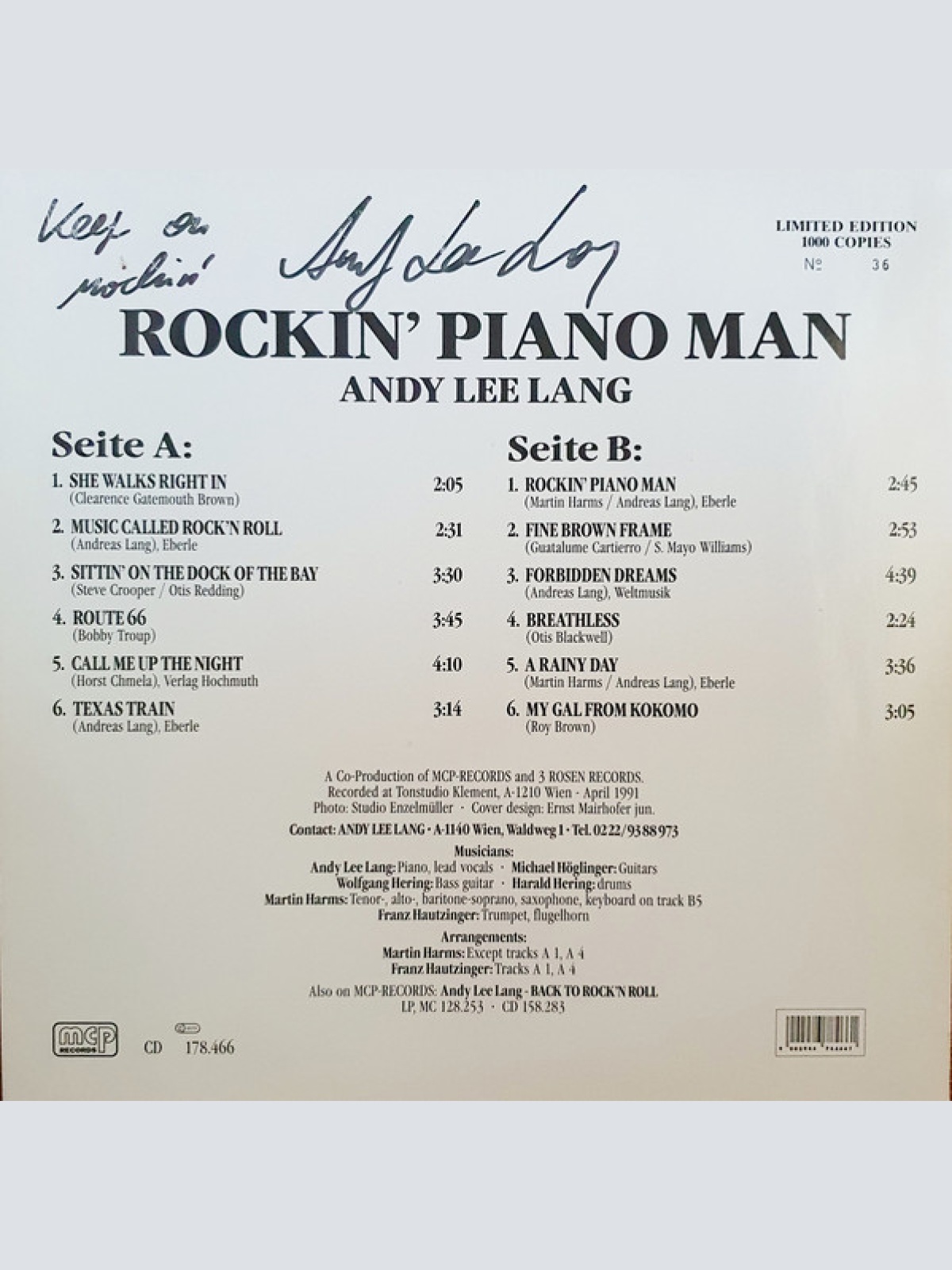 Vinyl / Andy Lee Lang - Rockin' Piano Man