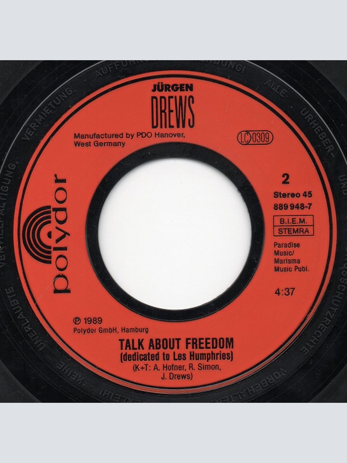 Vinyl / Jürgen Drews - Mit Dir Sofort Und Ohne Ende