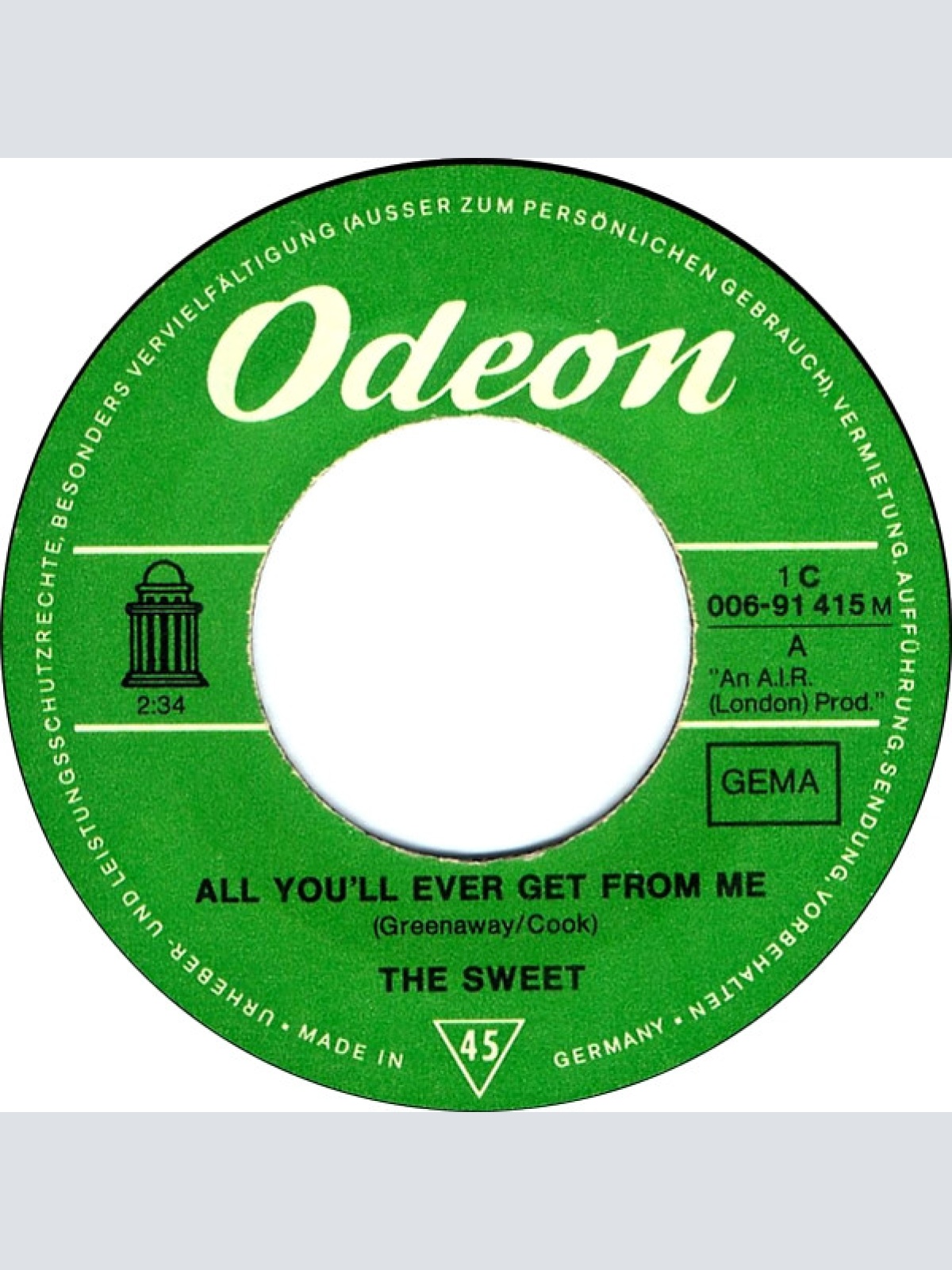 Vinyl / The Sweet - All You'll Ever Get From Me